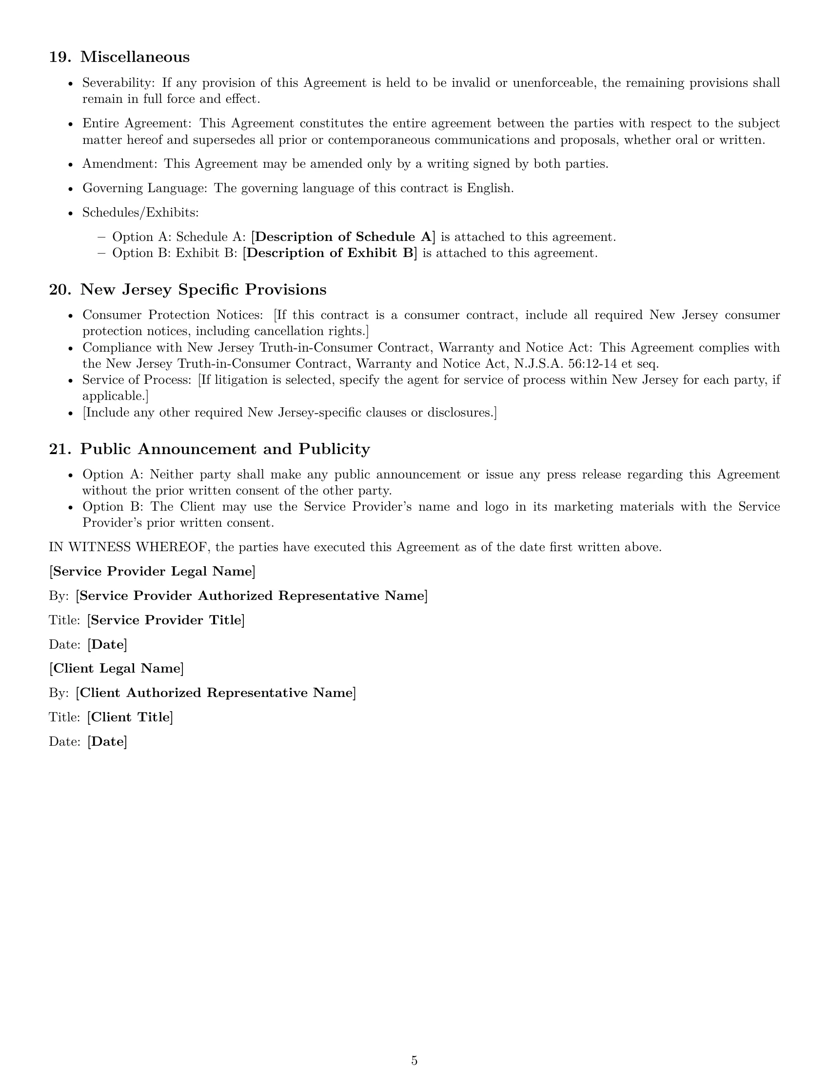 Preview page 5 of Free New Jersey service contract template