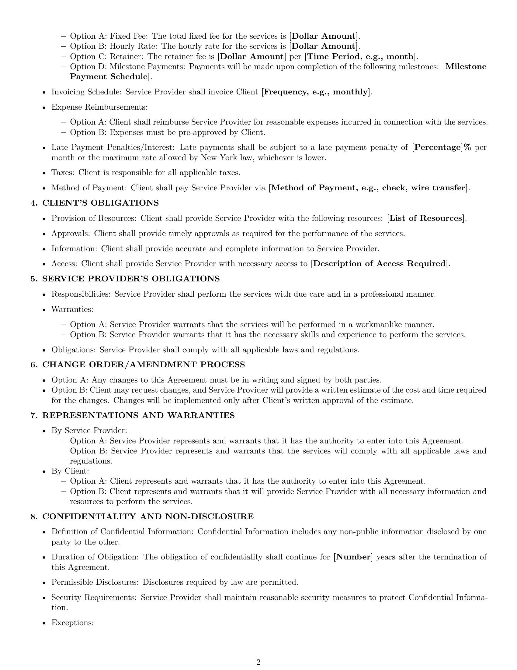 Preview page 2 of Free New York service contract template