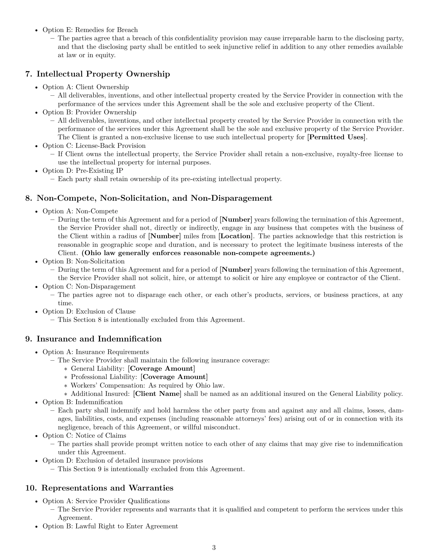Preview page 3 of Free Ohio service contract template