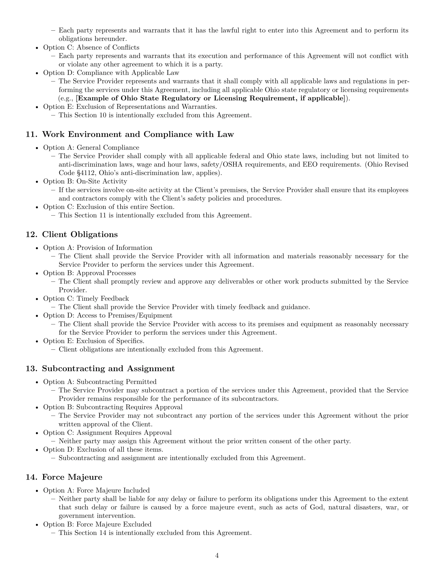 Preview page 4 of Free Ohio service contract template