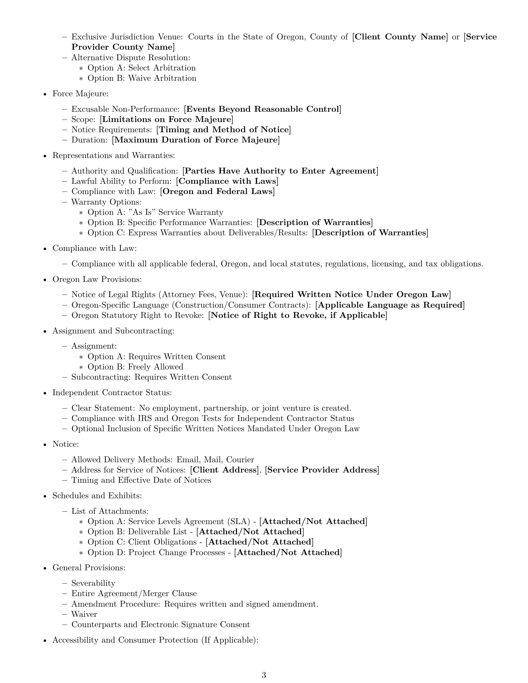 Preview page 3 of Free Oregon service contract template