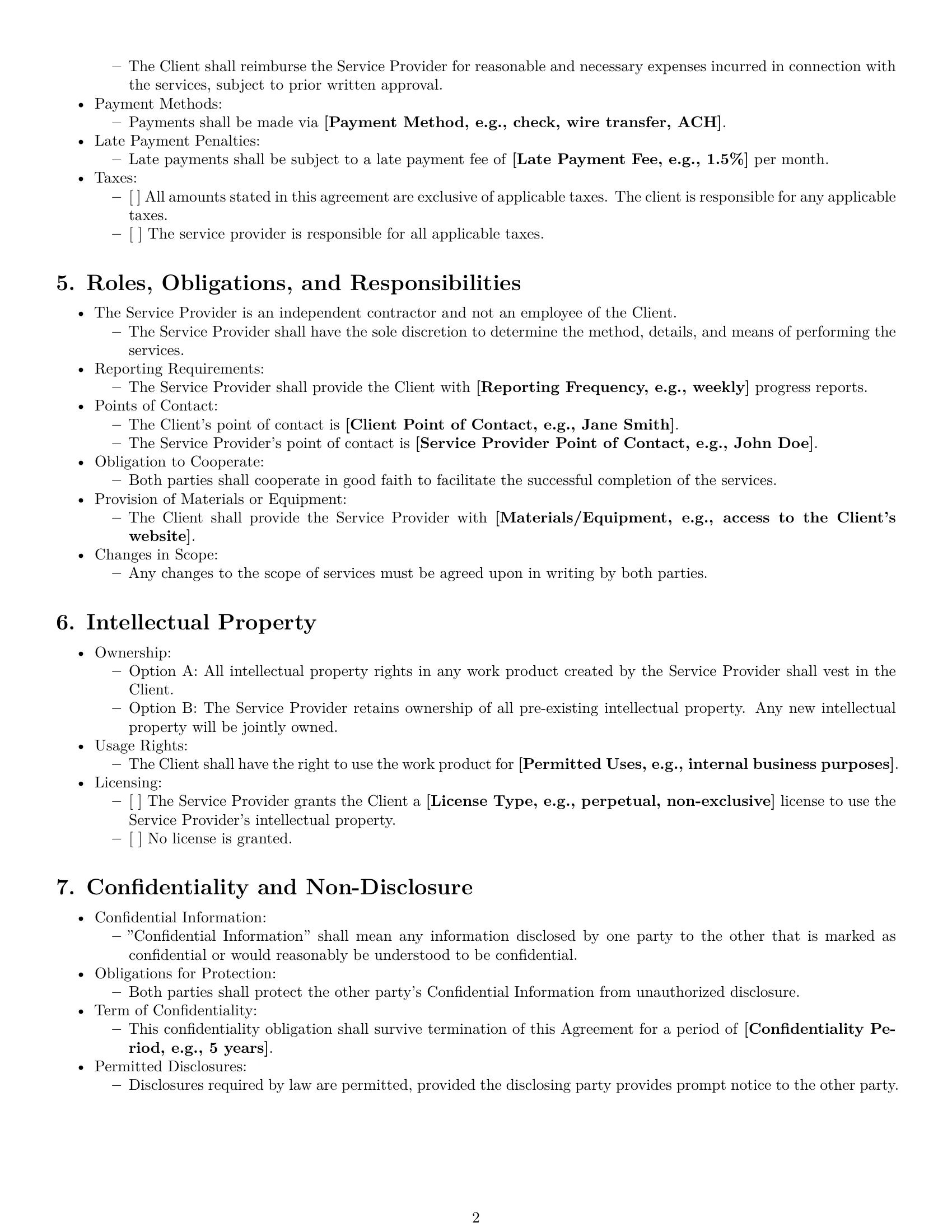 Preview page 2 of Free Pennsylvania service contract template