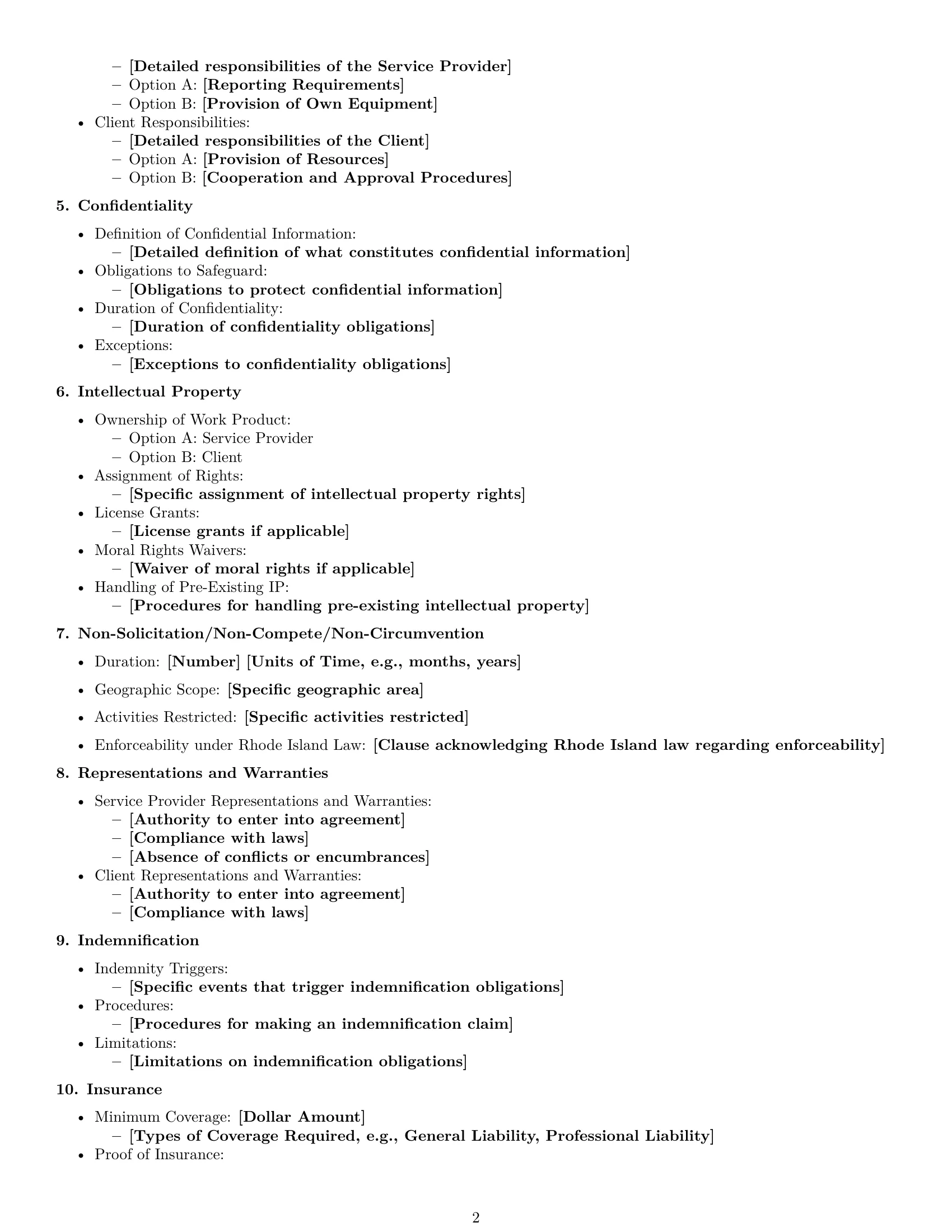 Preview page 2 of Free Rhode Island service contract template