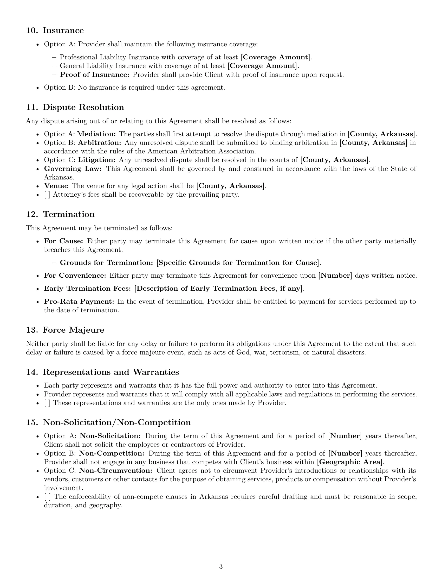 Preview page 3 of Free Arkansas service contract template
