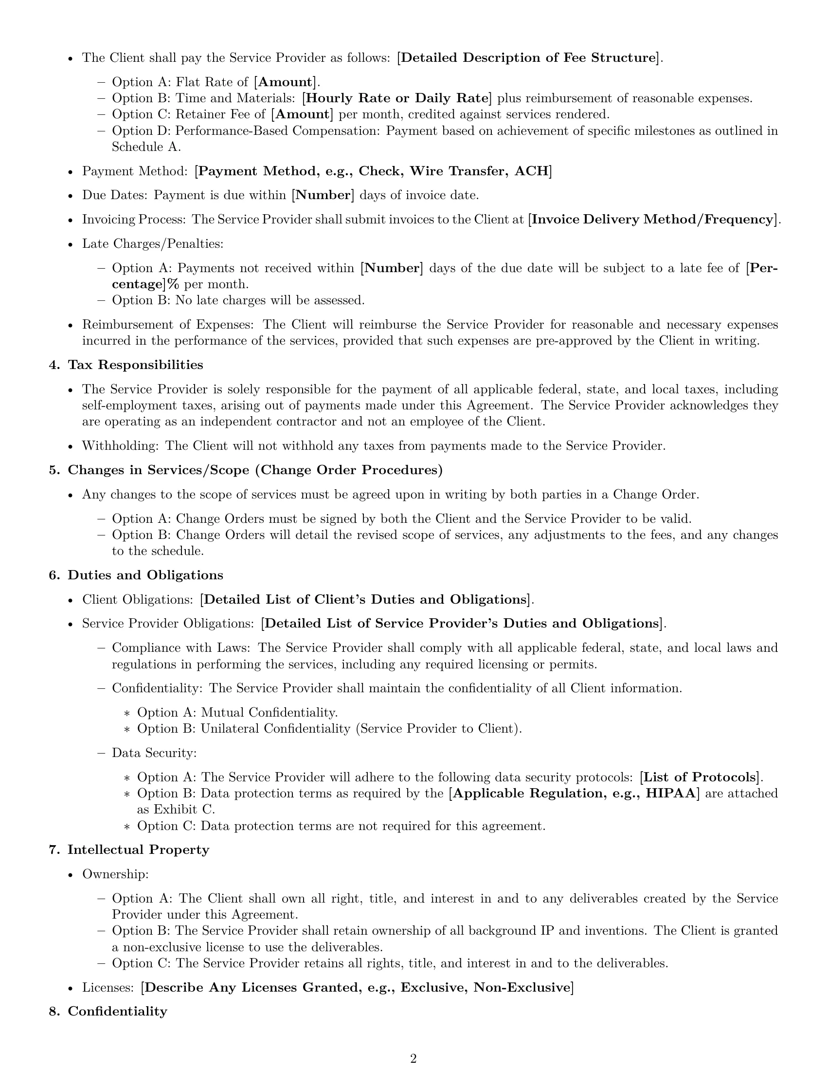 Preview page 2 of Free South Carolina service contract template