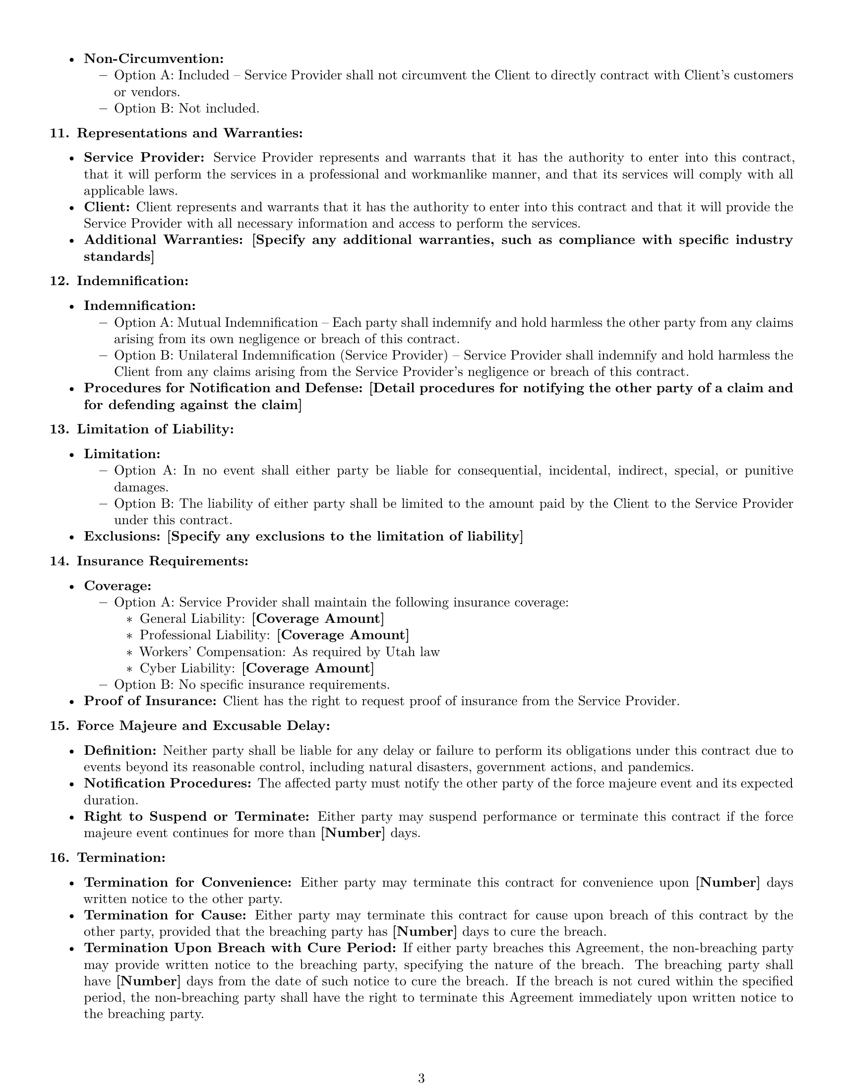 Preview page 3 of Free Utah service contract template