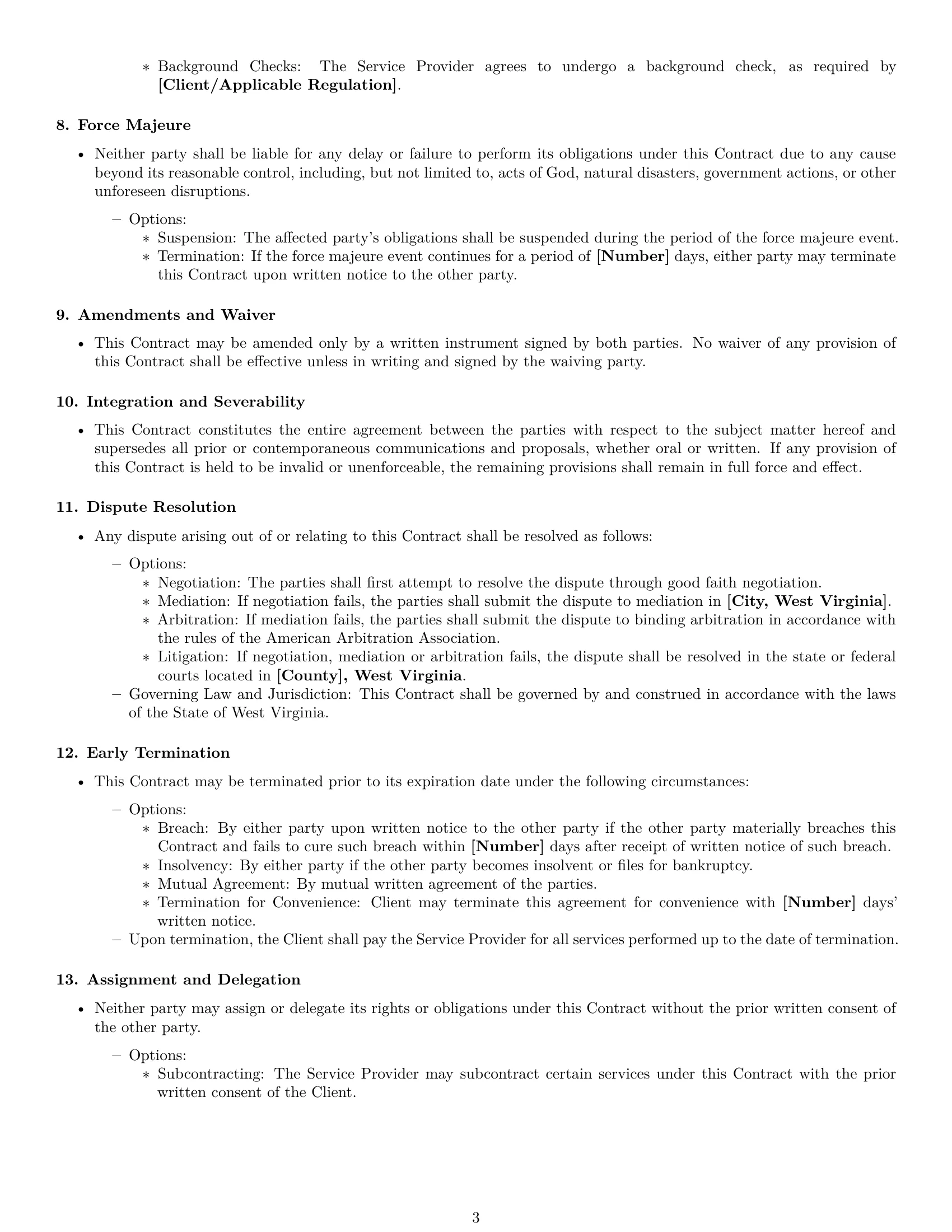 Preview page 3 of Free West Virginia service contract template