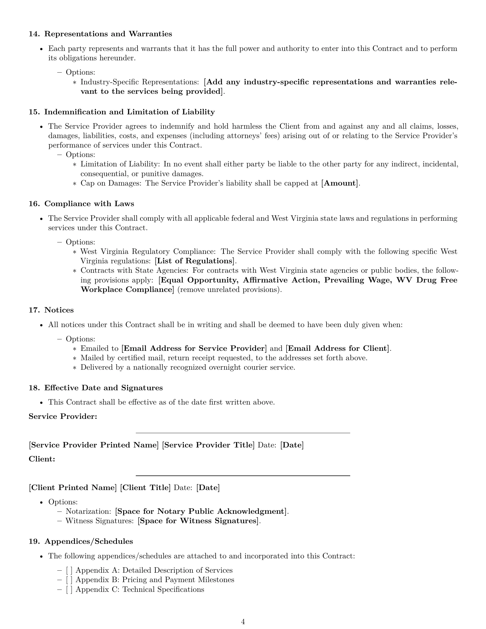 Preview page 4 of Free West Virginia service contract template