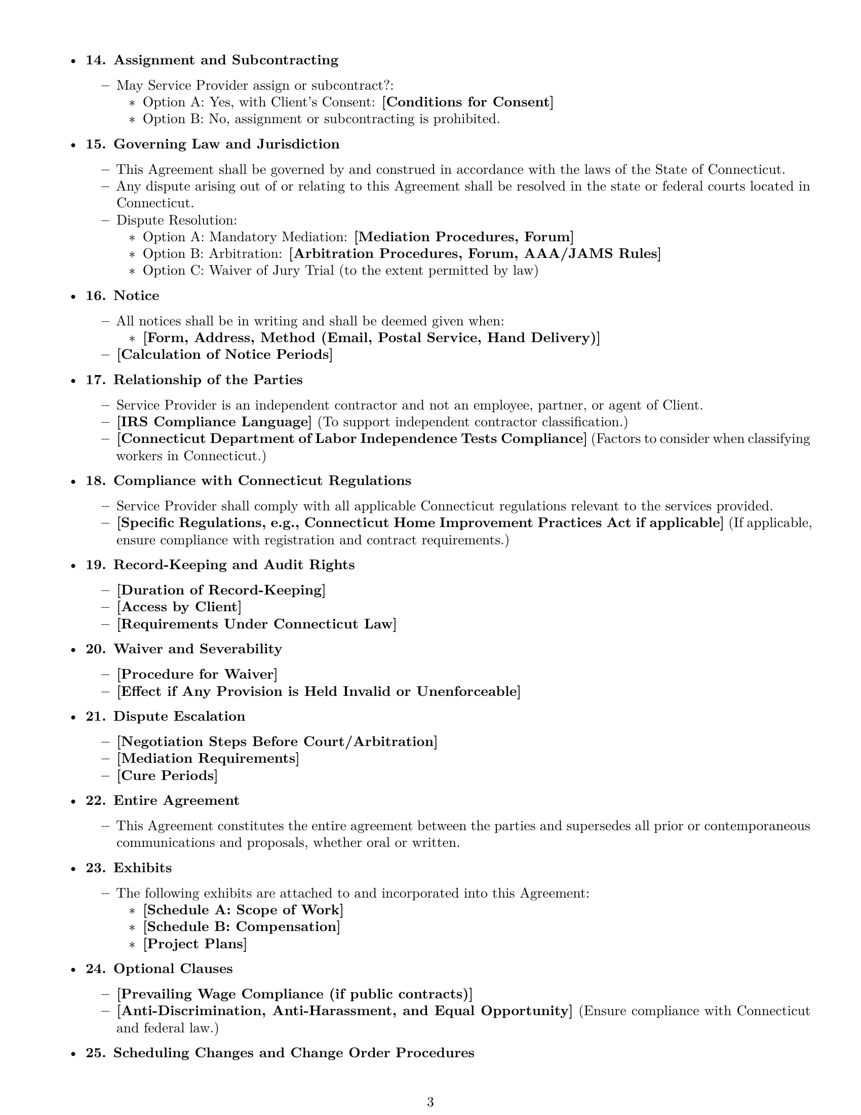 Preview page 3 of Free Connecticut service contract template