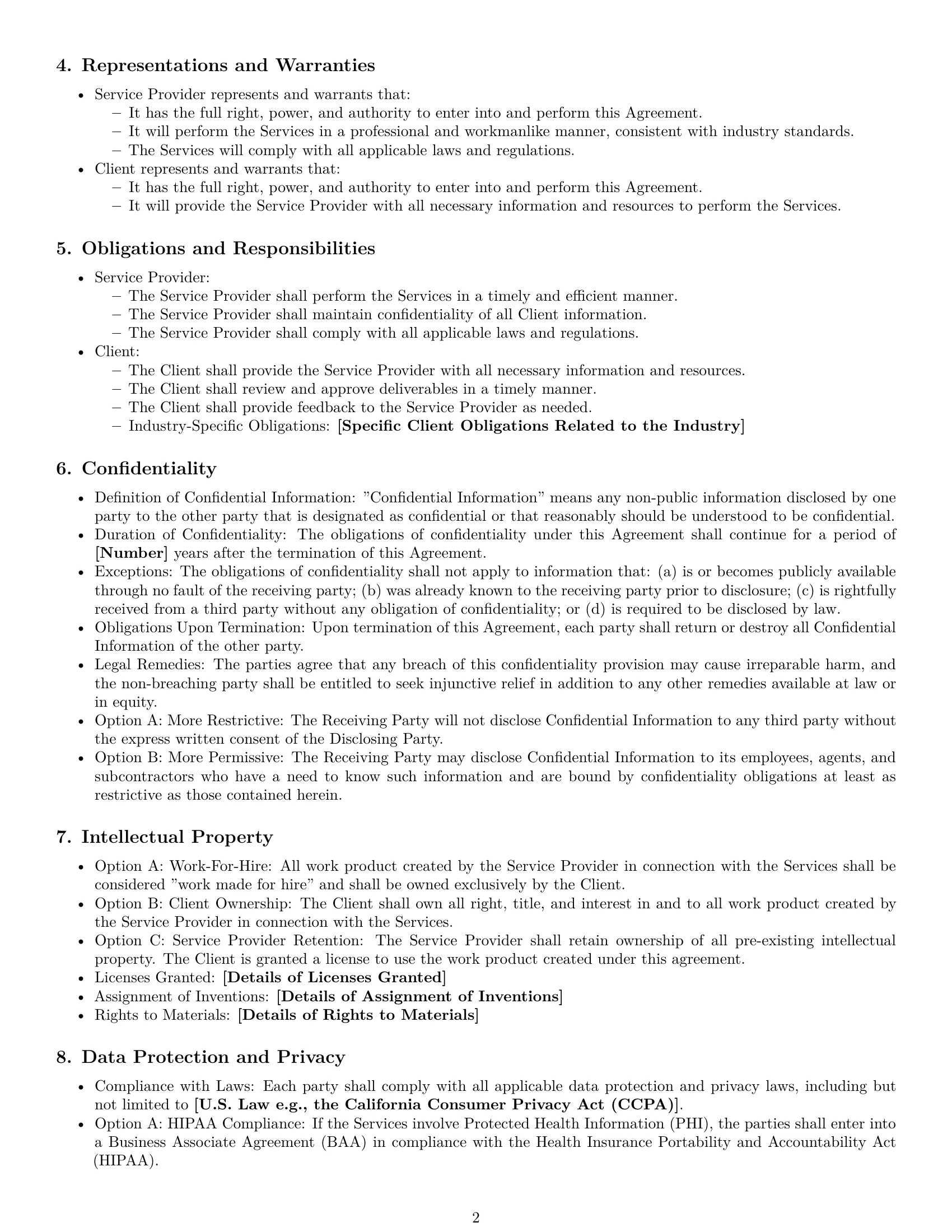 Preview page 2 of Free Delaware service contract template