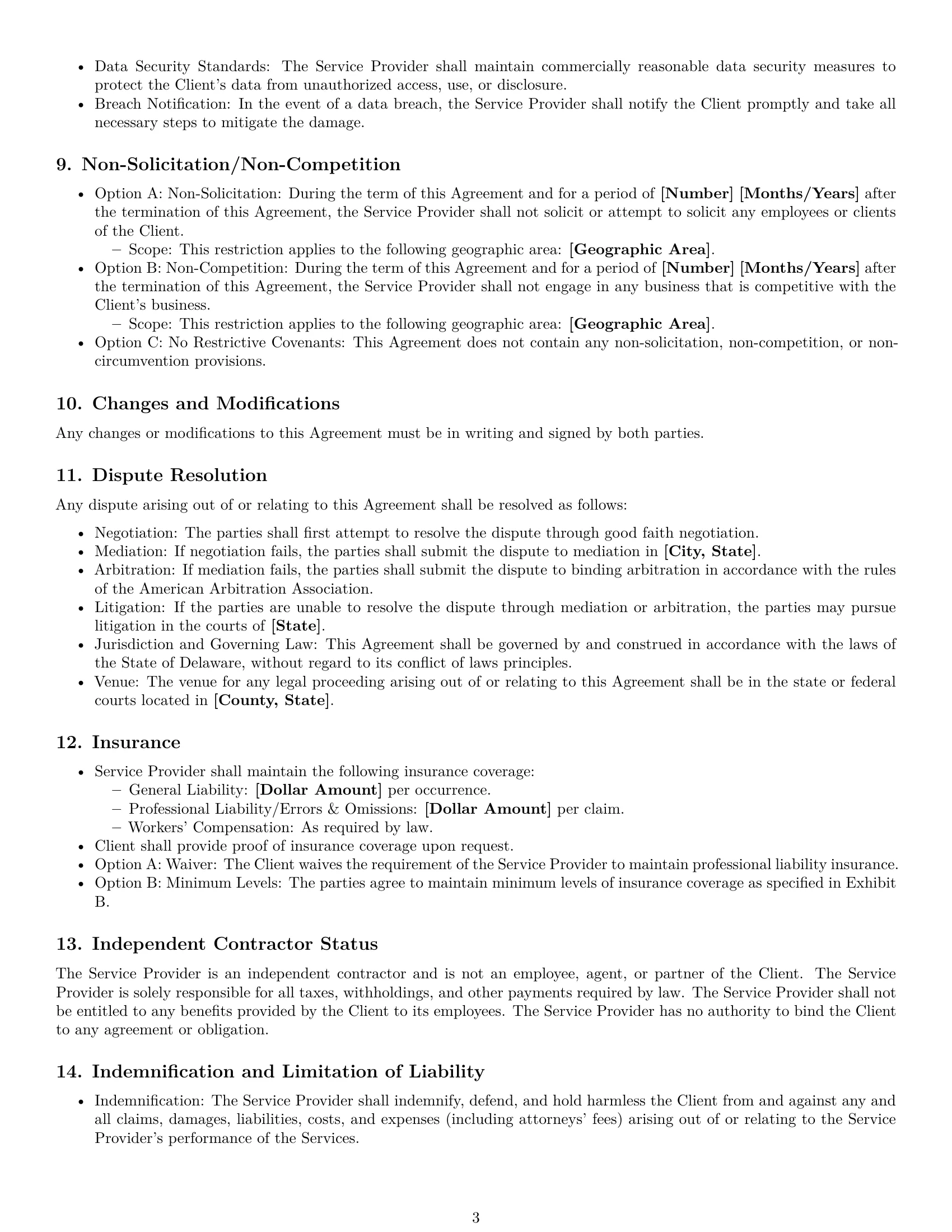 Preview page 3 of Free Delaware service contract template