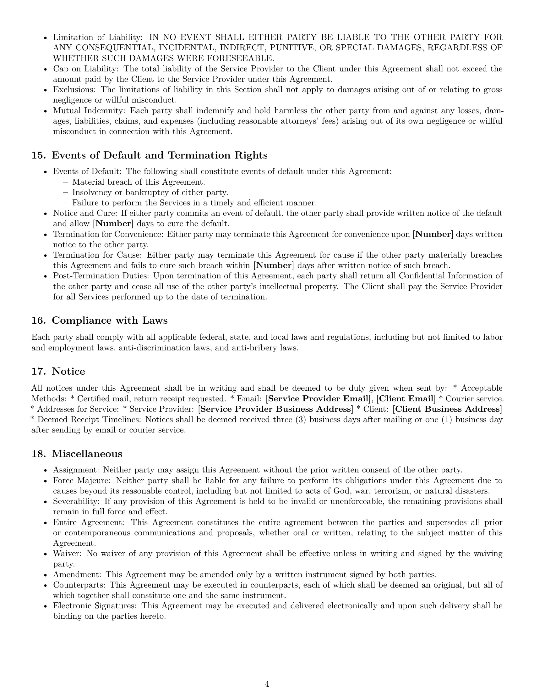 Preview page 4 of Free Delaware service contract template