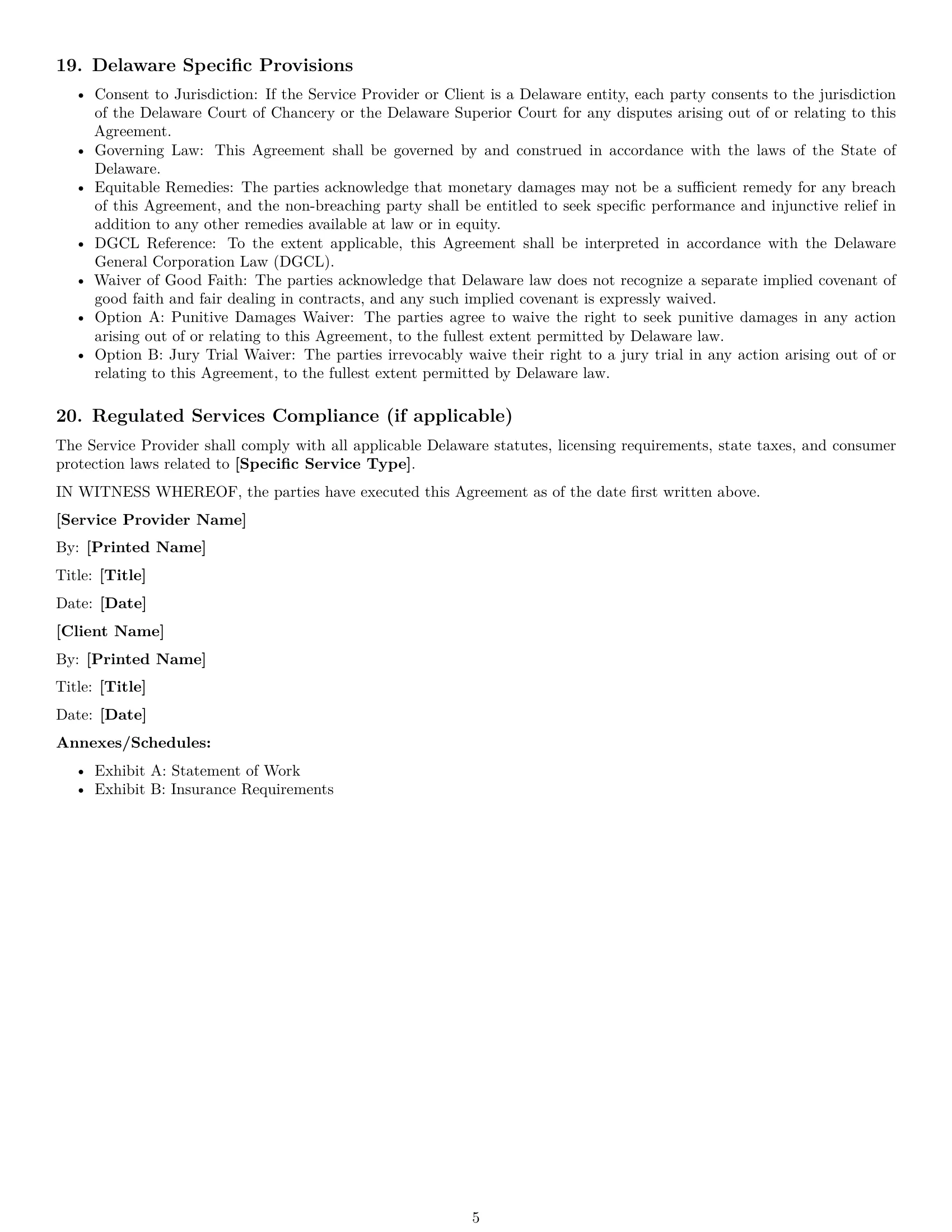 Preview page 5 of Free Delaware service contract template