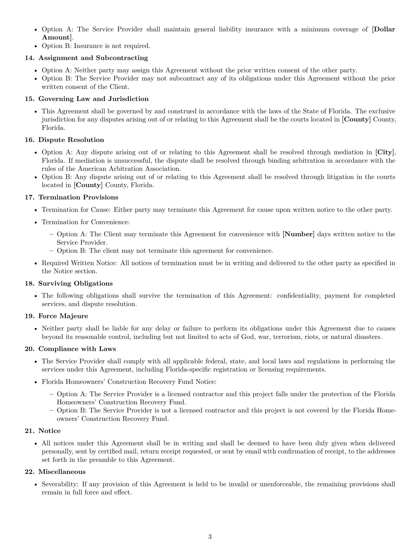Preview page 3 of Free Florida service contract template