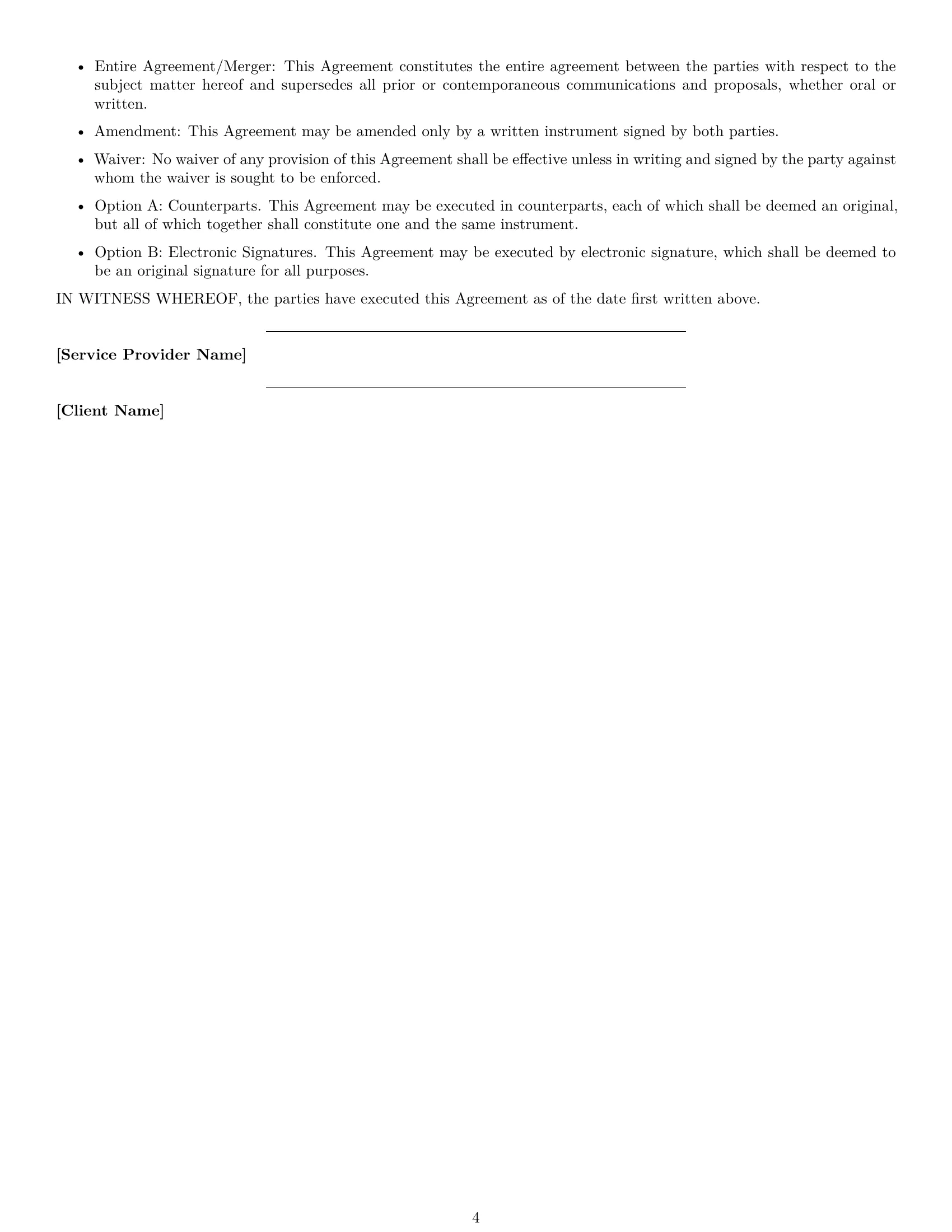 Preview page 4 of Free Florida service contract template
