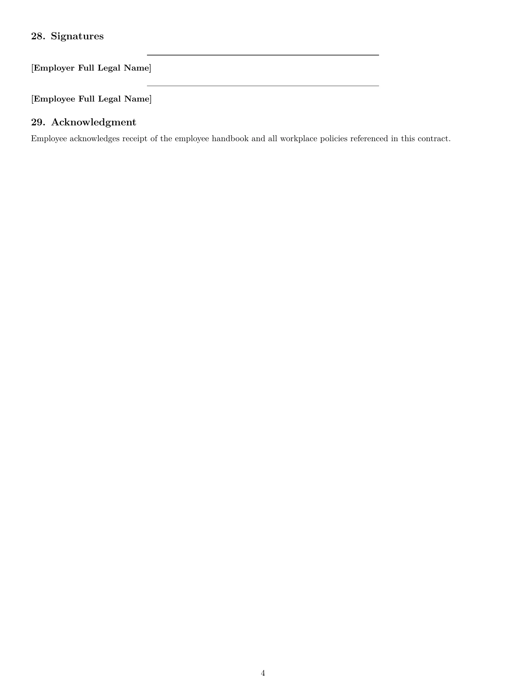 Preview page 4 of Free Alaska receptionist employment contract template