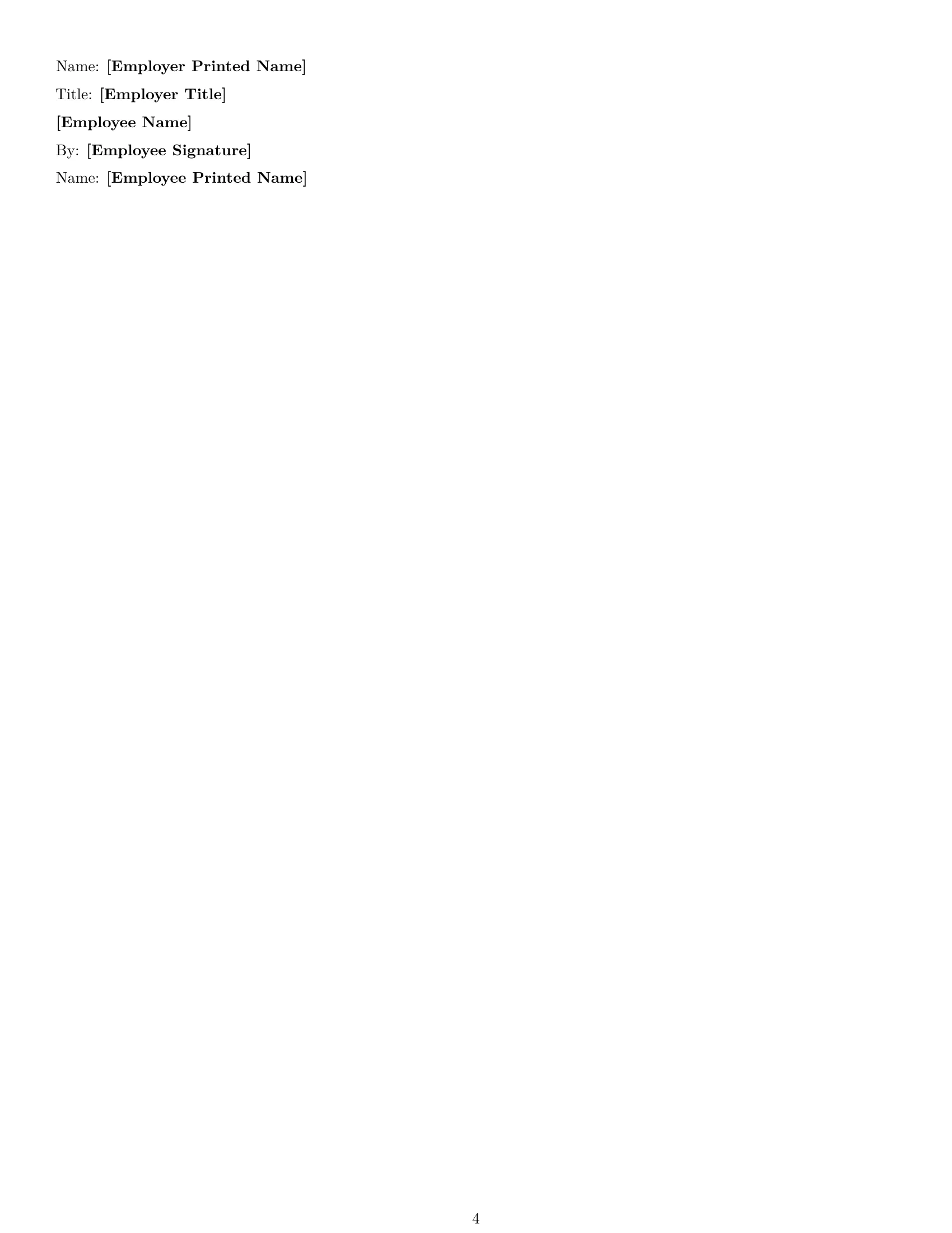 Preview page 4 of Free Mississippi receptionist employment contract template