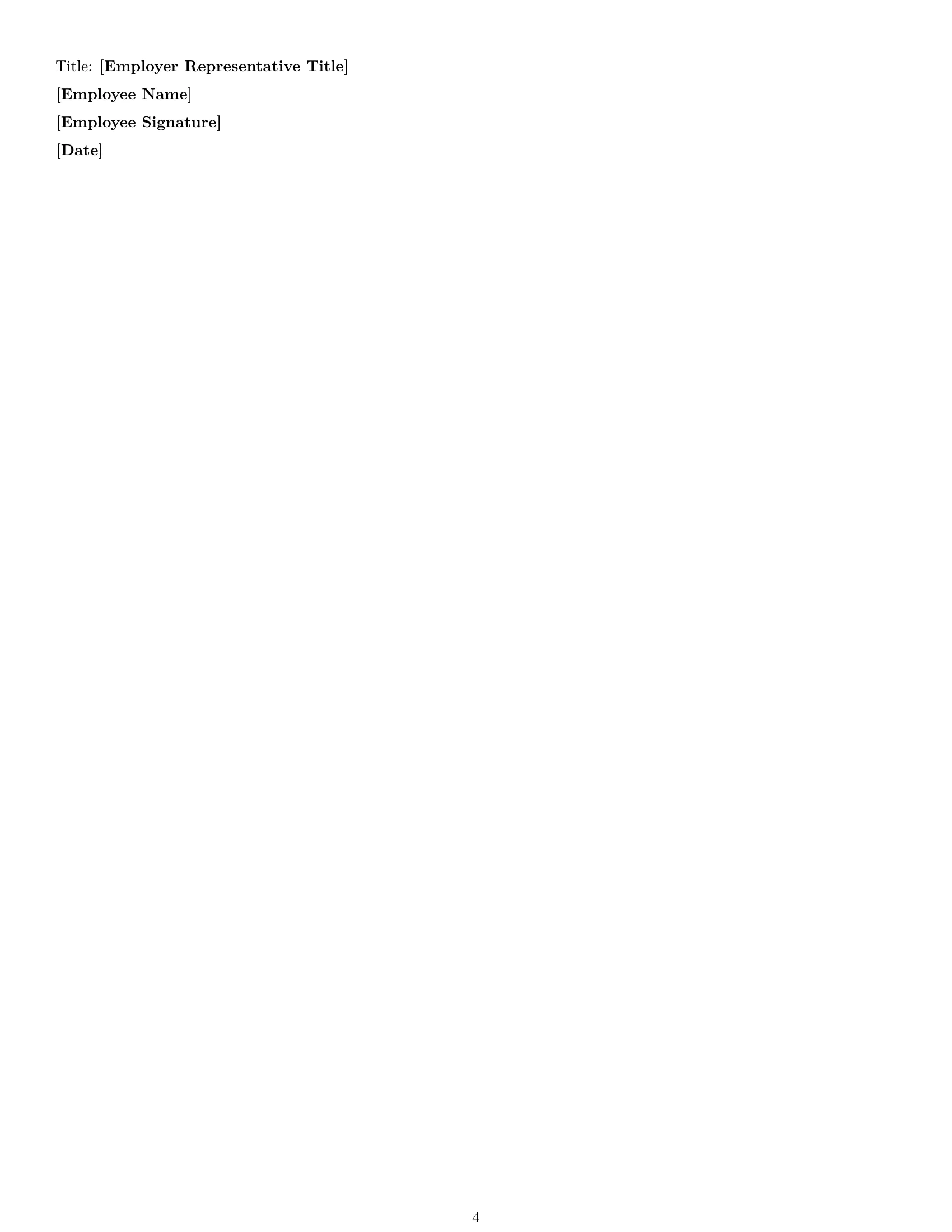 Preview page 4 of Free North Dakota receptionist employment contract template