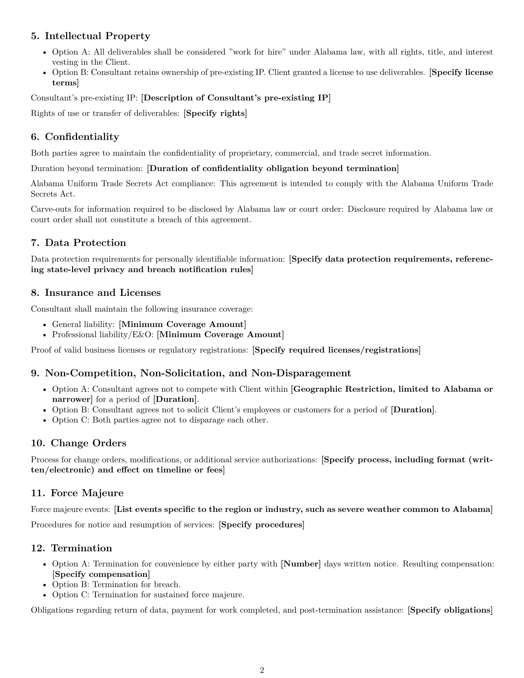 Preview page 2 of Free Alabama consulting service contract template