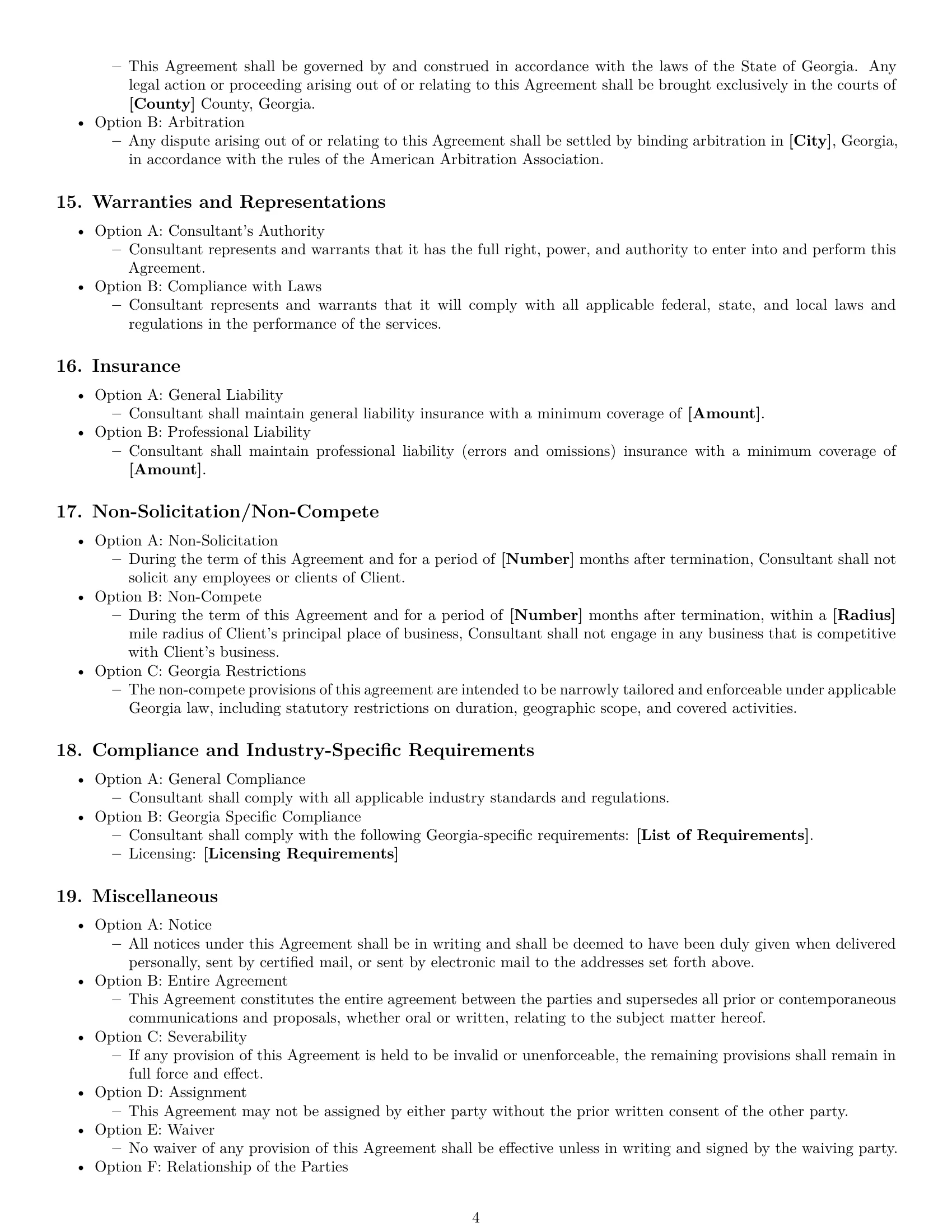 Preview page 4 of Free Georgia consulting service contract template