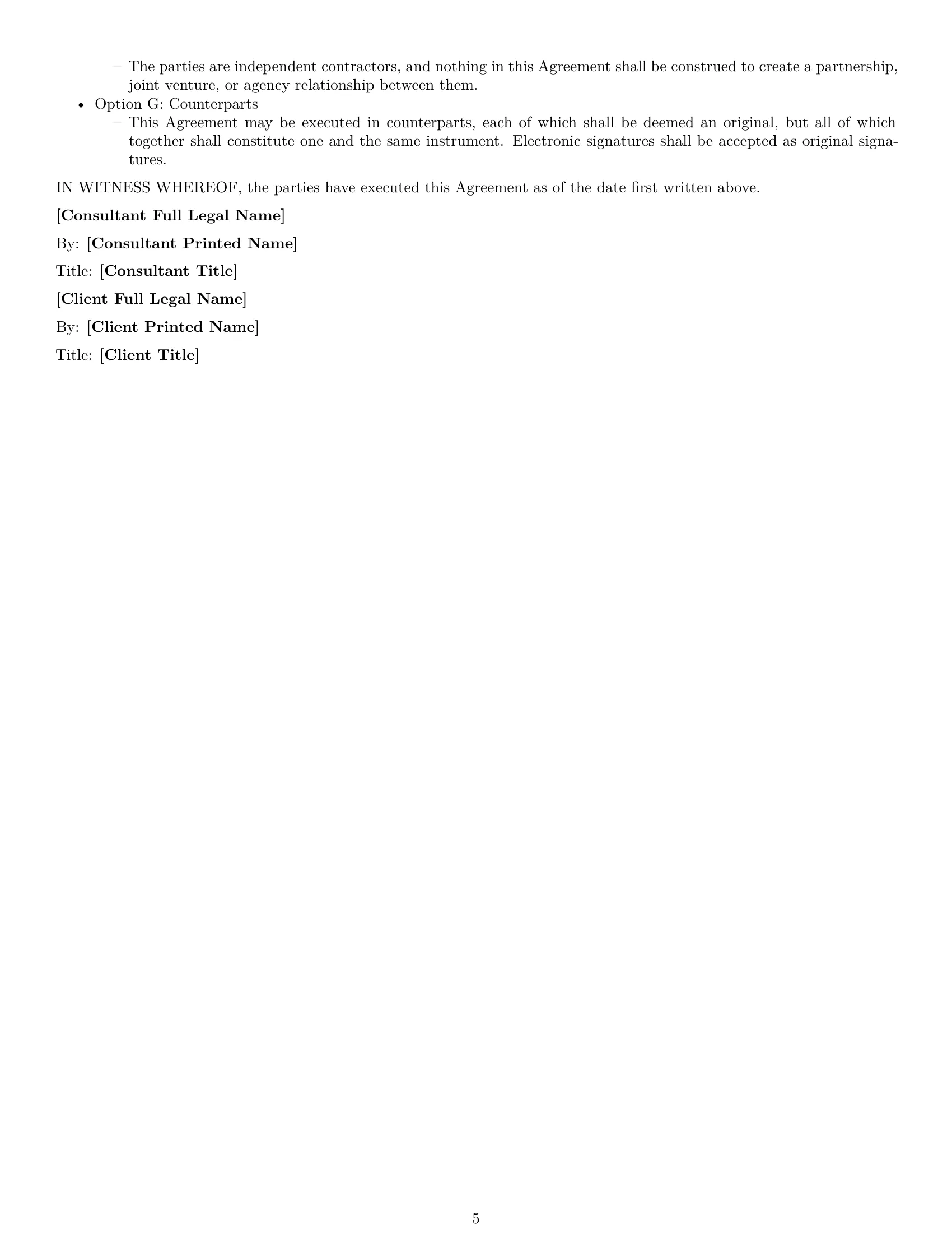 Preview page 5 of Free Georgia consulting service contract template