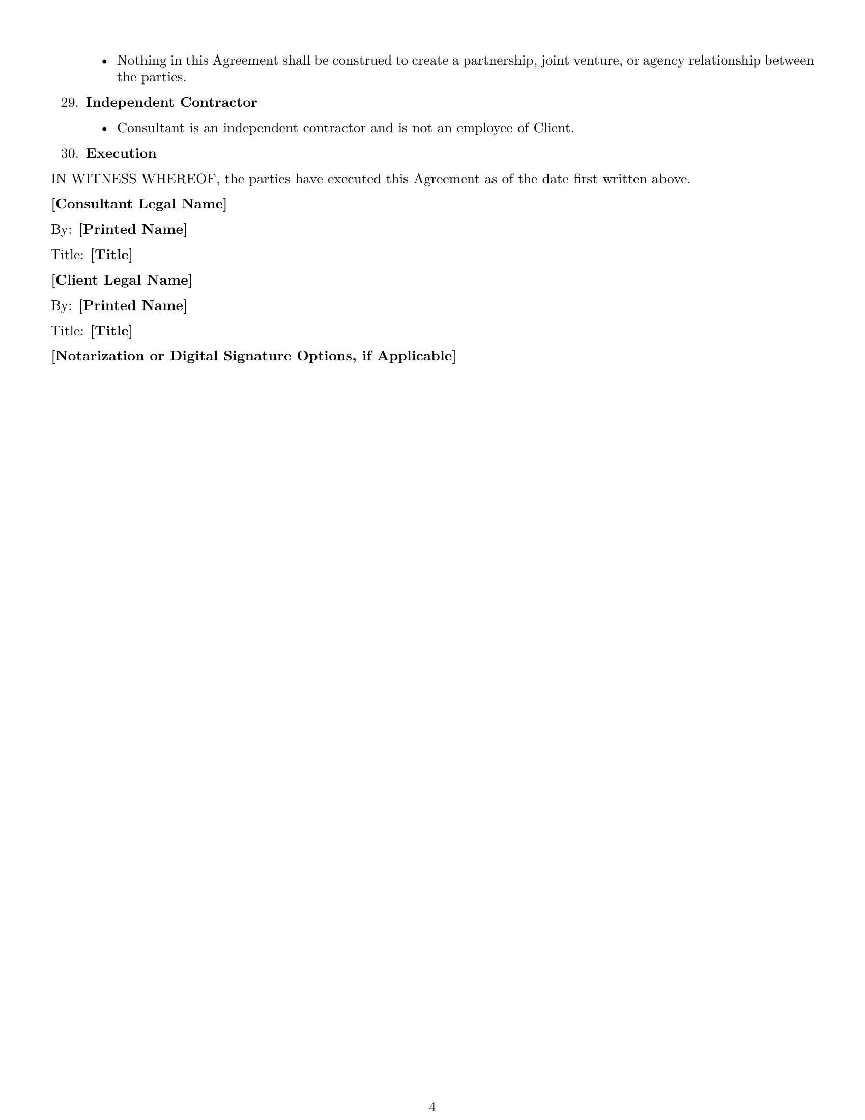 Preview page 4 of Free Hawaii consulting service contract template