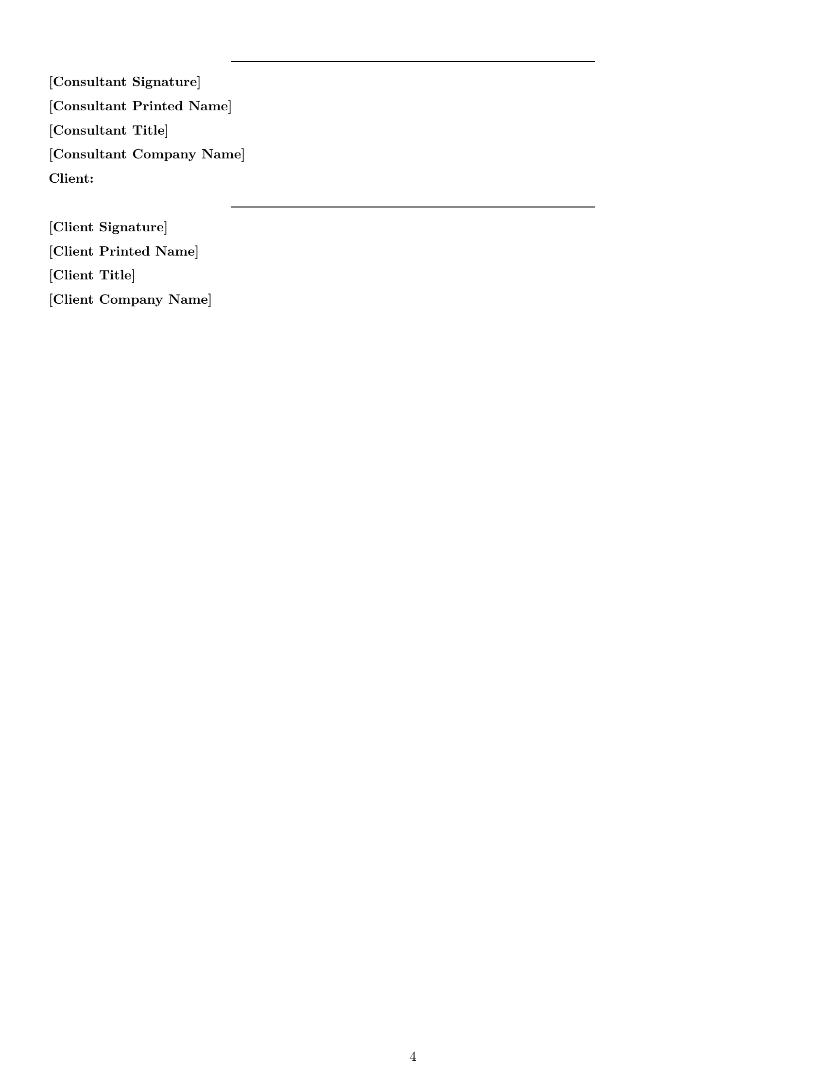Preview page 4 of Free Idaho consulting service contract template