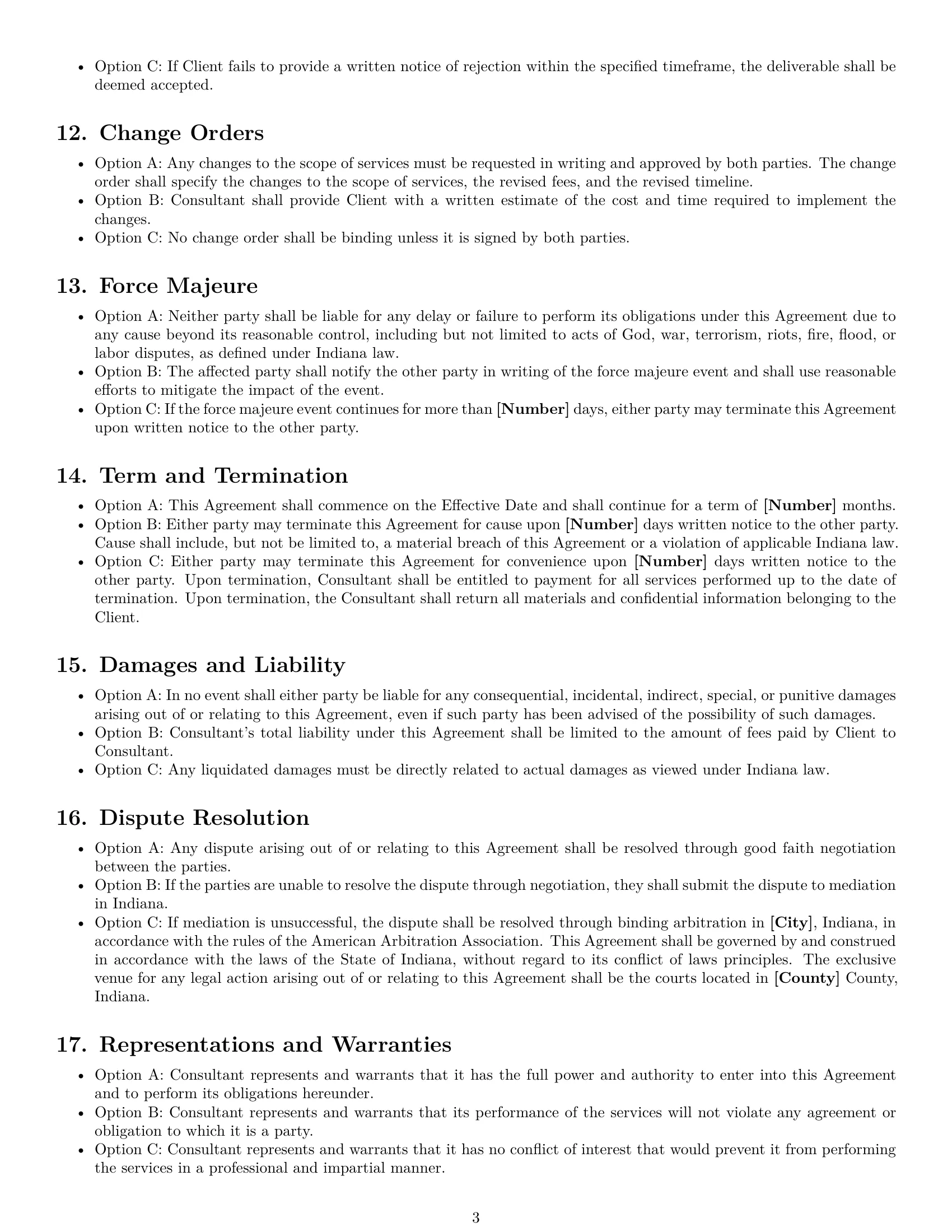Preview page 3 of Free Indiana consulting service contract template