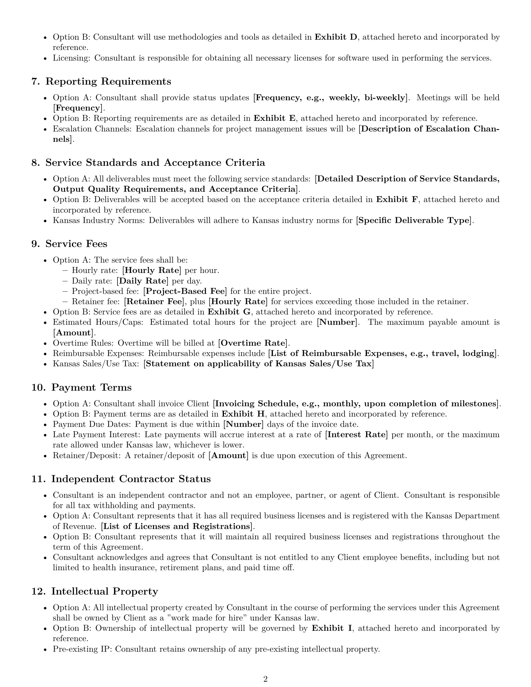 Preview page 2 of Free Kansas consulting service contract template