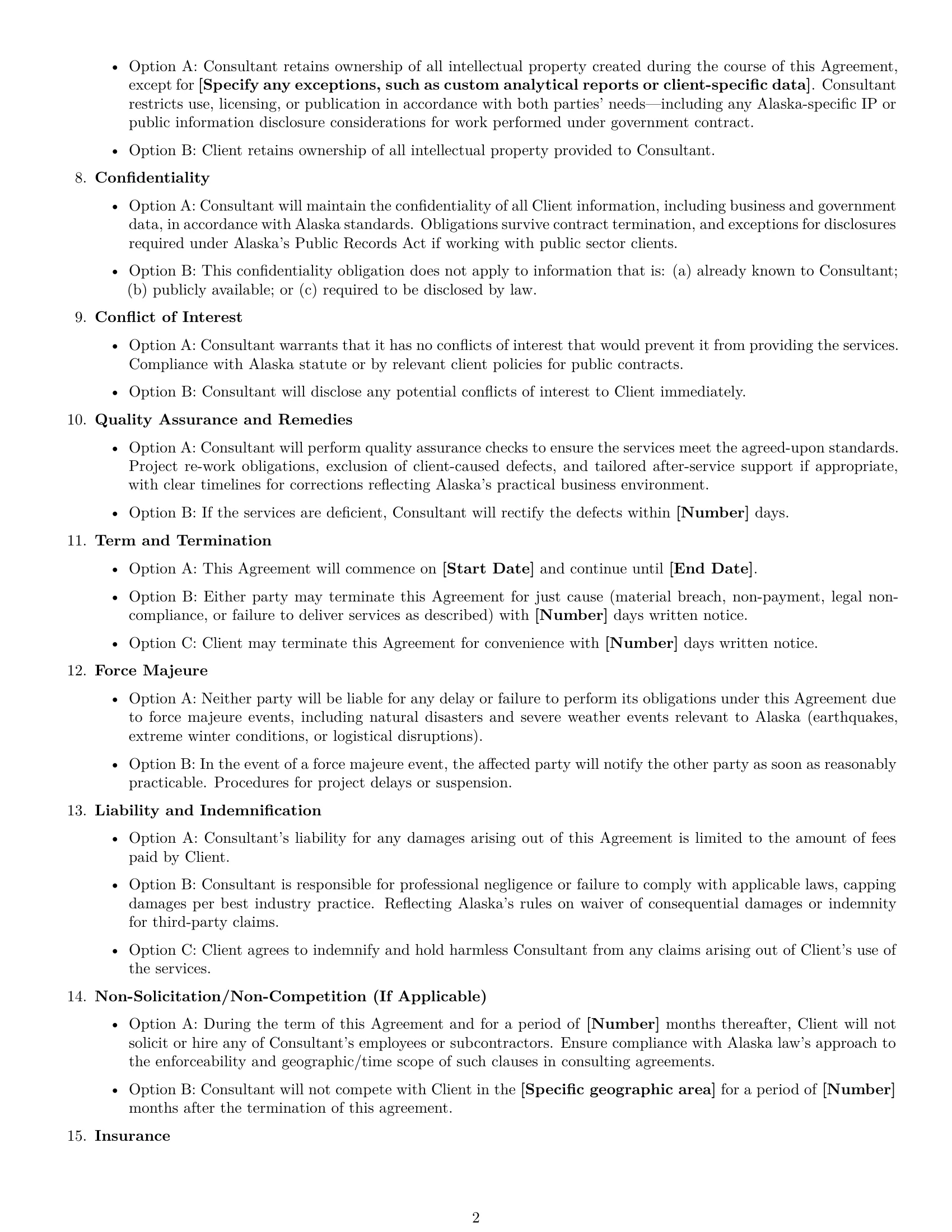 Preview page 2 of Free Alaska consulting service contract template