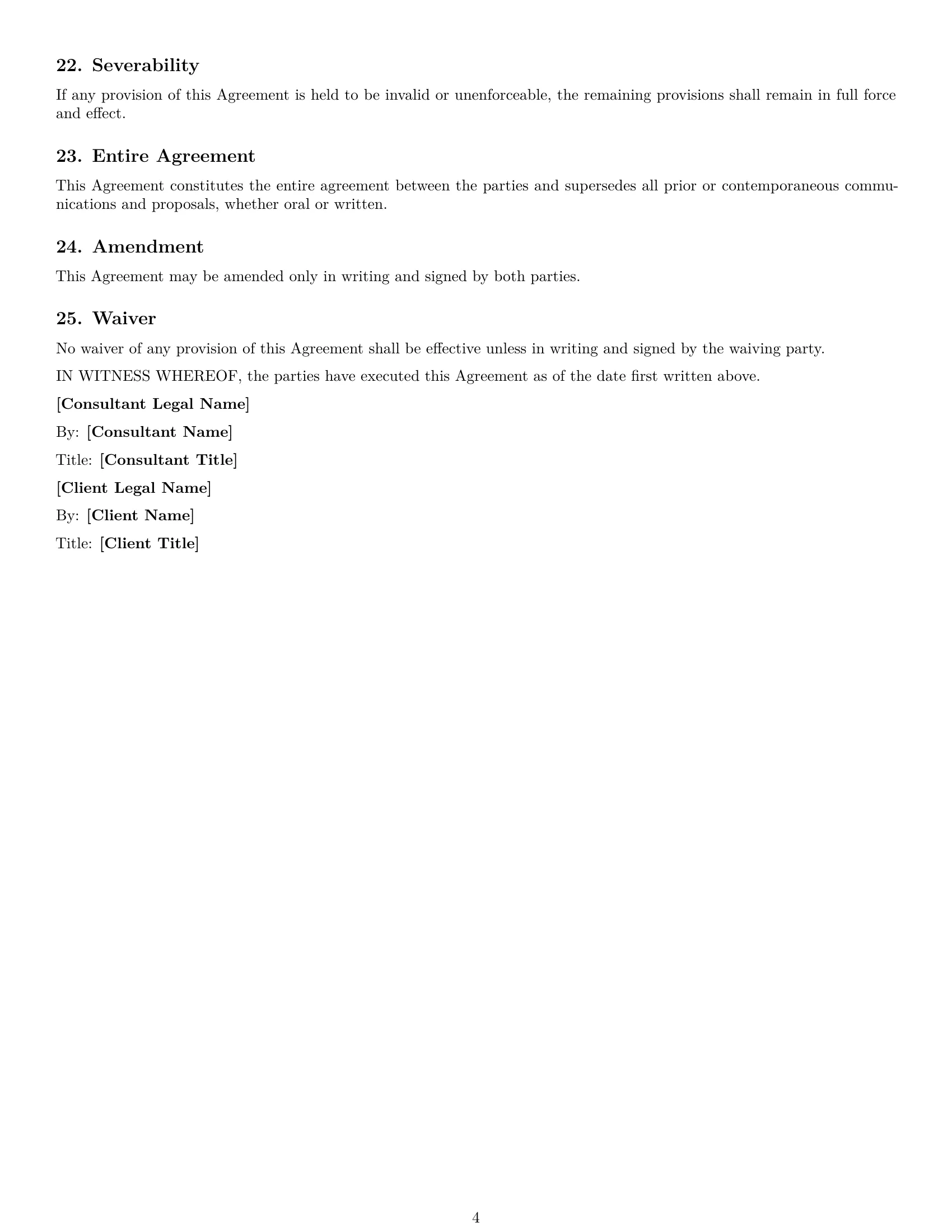 Preview page 4 of Free Minnesota consulting service contract template