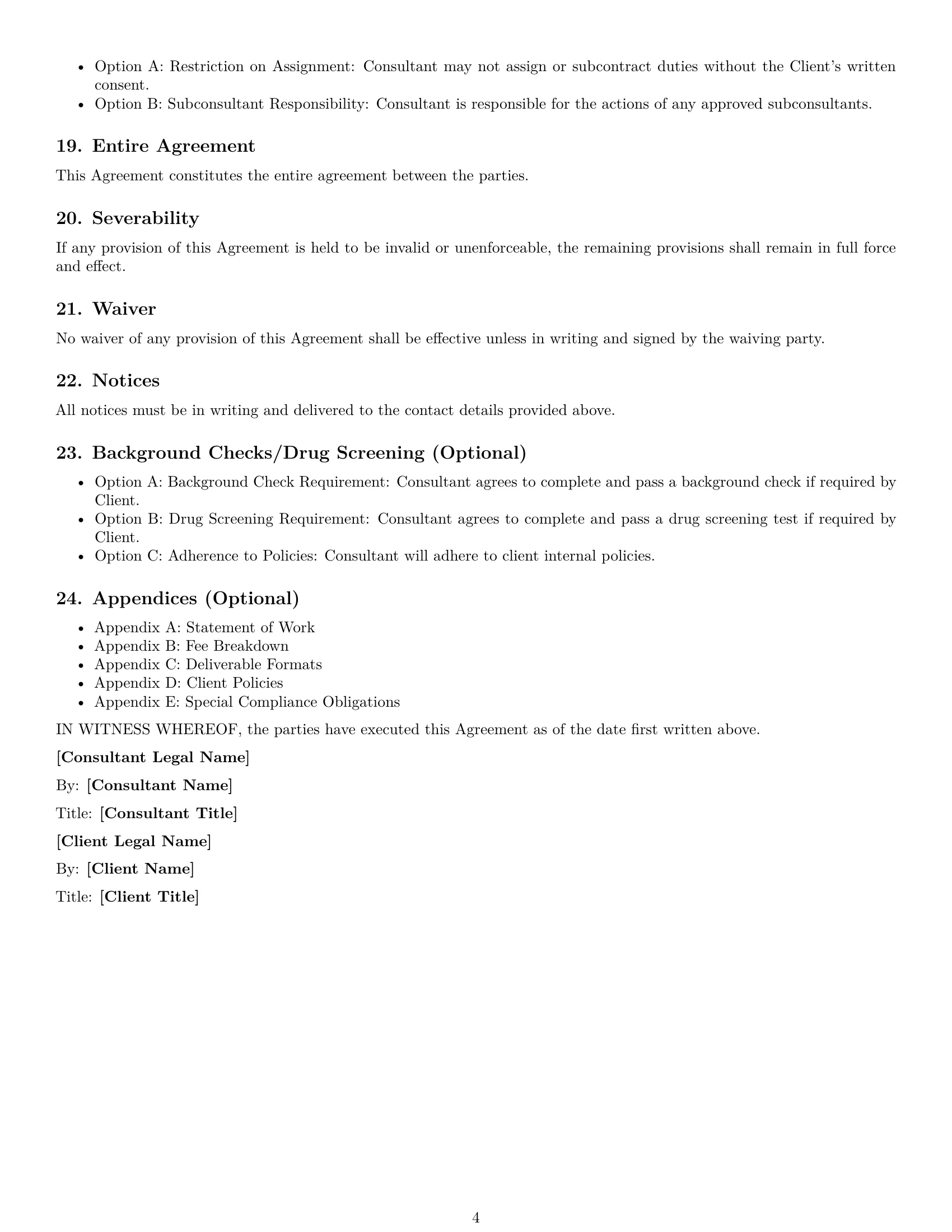 Preview page 4 of Free Mississippi consulting service contract template