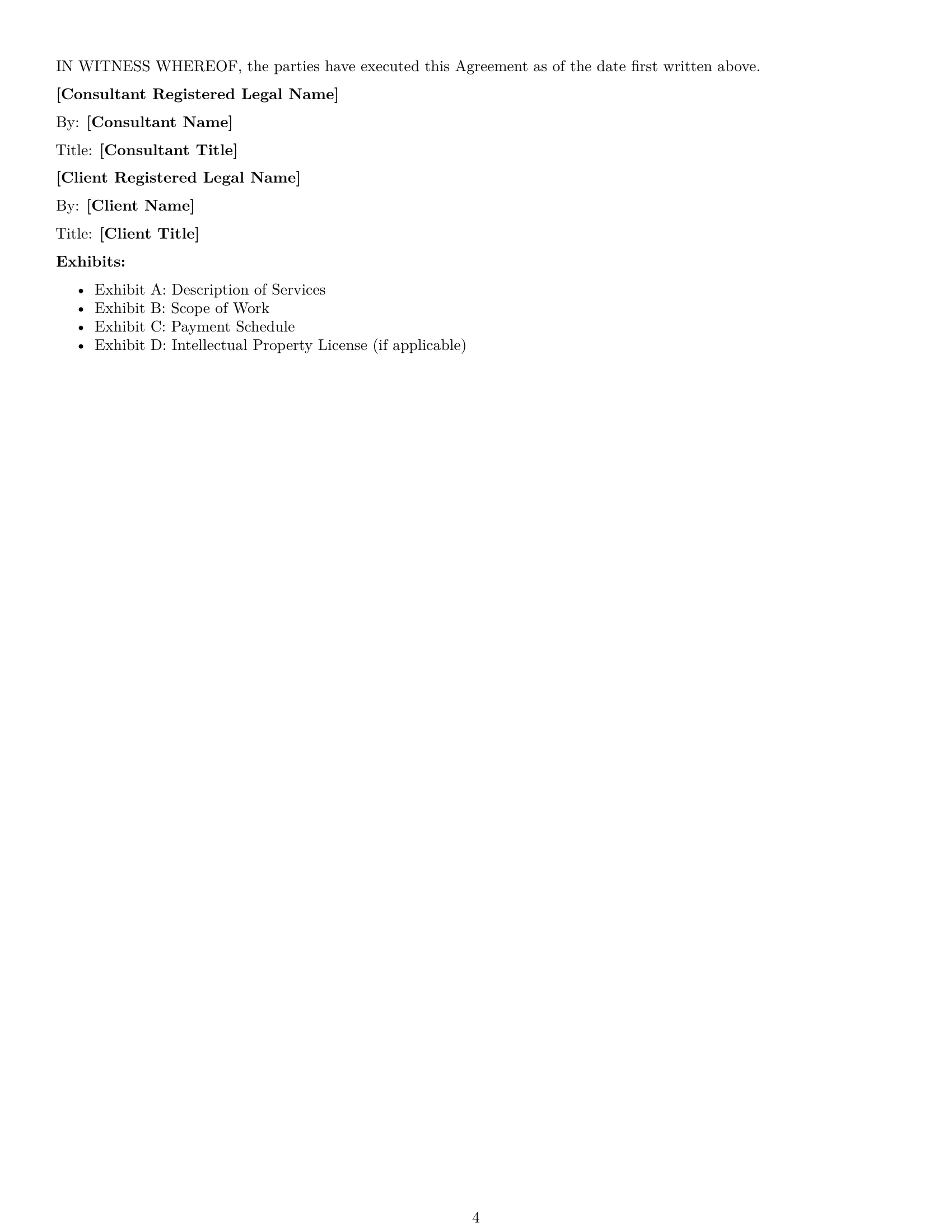 Preview page 4 of Free New Mexico consulting service contract template