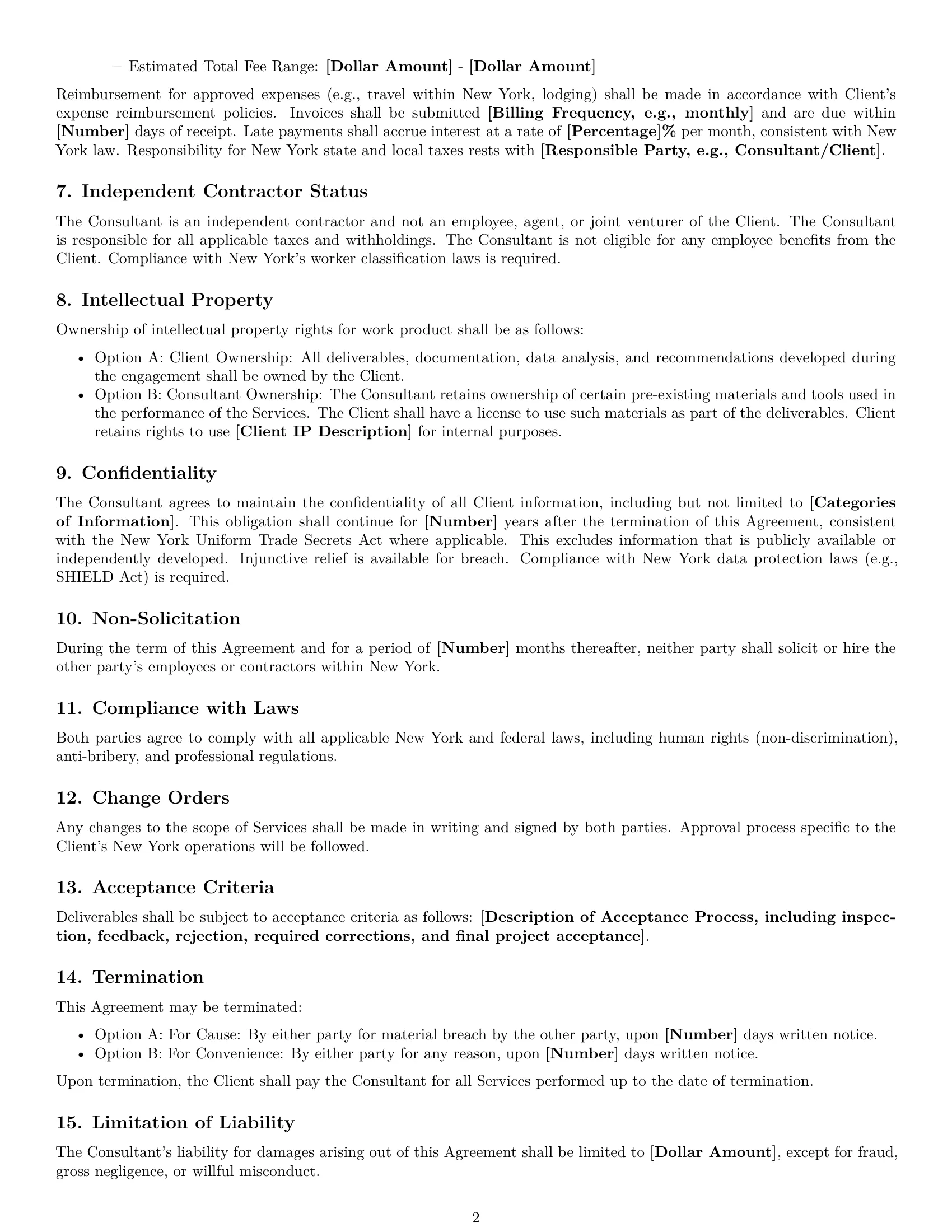 Preview page 2 of Free New York consulting service contract template