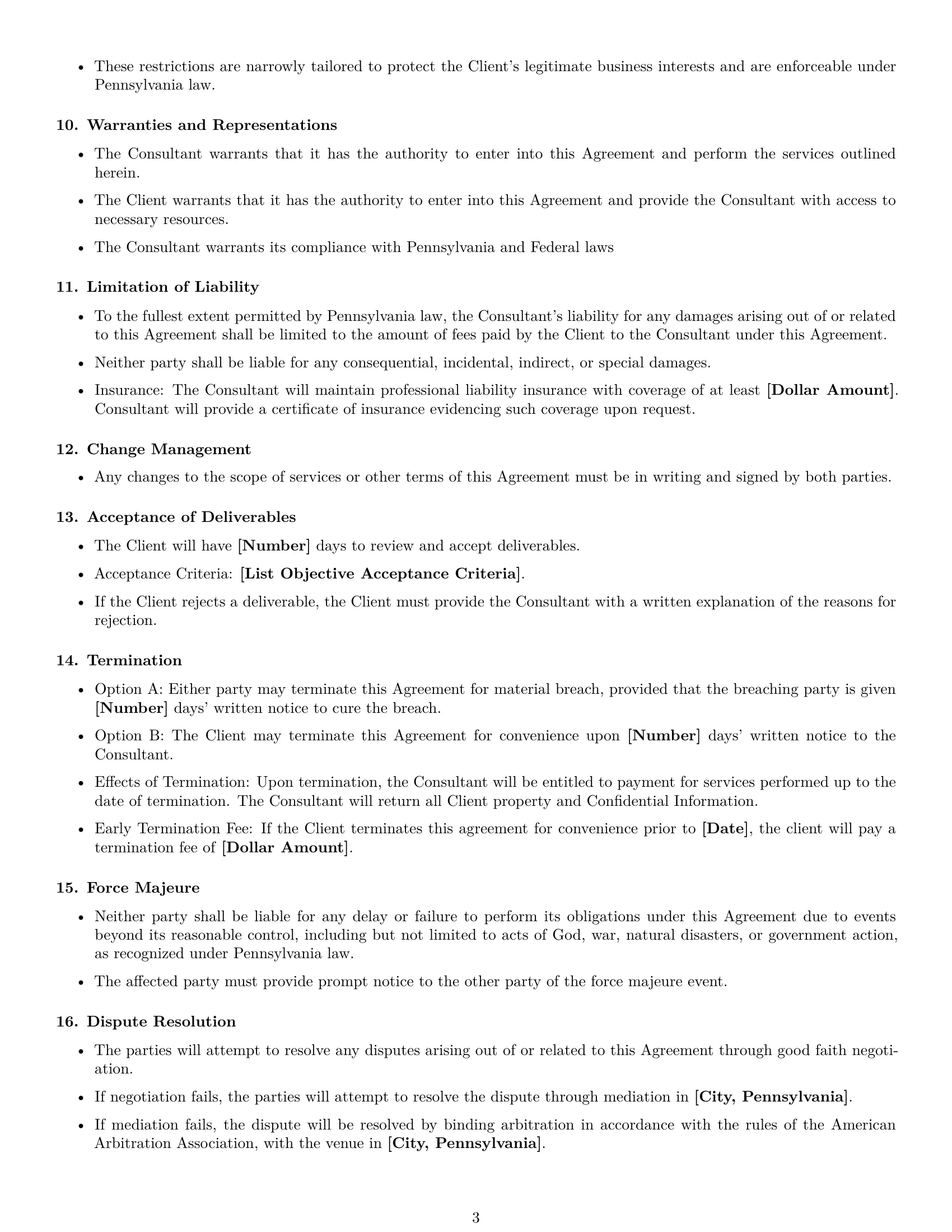 Preview page 3 of Free Pennsylvania consulting service contract template