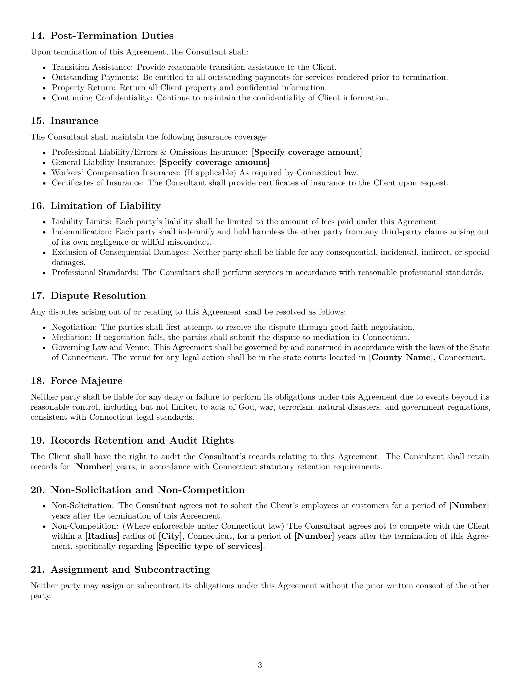 Preview page 3 of Free Connecticut consulting service contract template