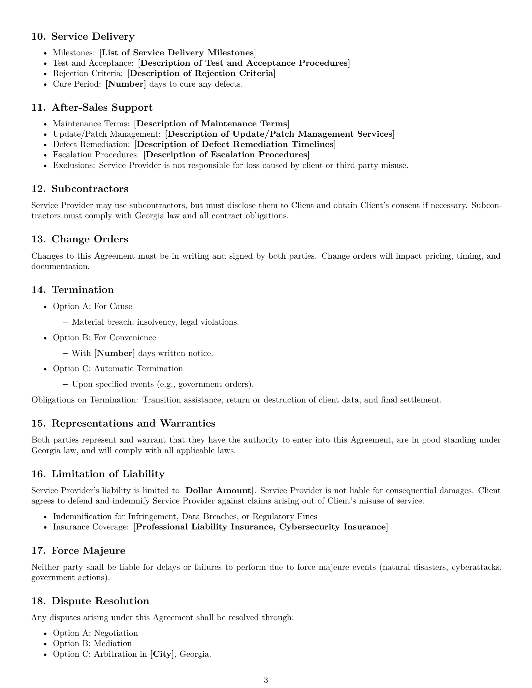 Preview page 3 of Free Georgia IT service contract template