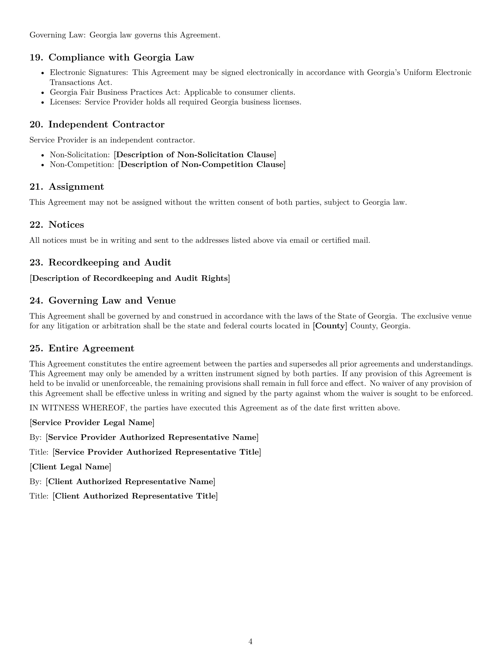 Preview page 4 of Free Georgia IT service contract template
