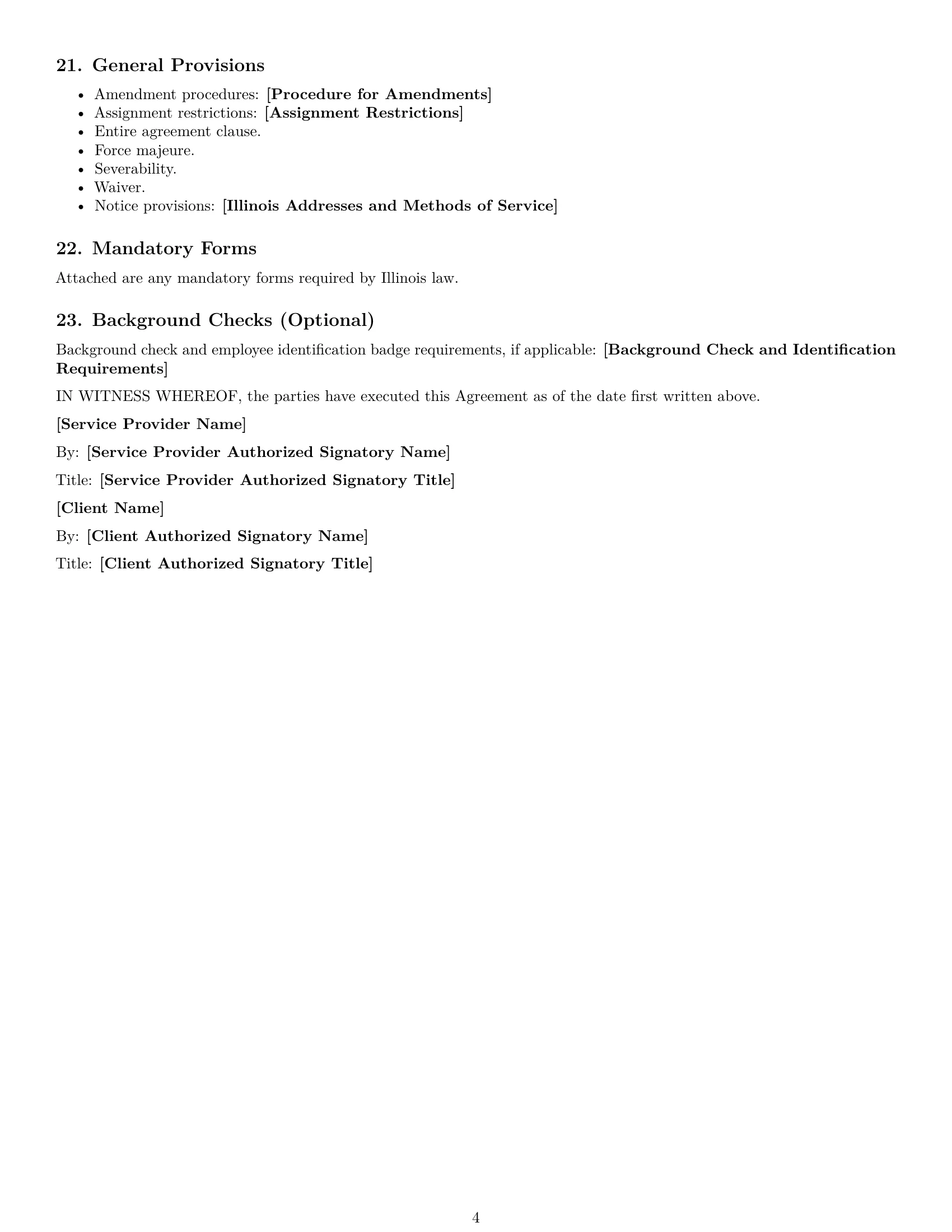 Preview page 4 of Free Illinois IT service contract template