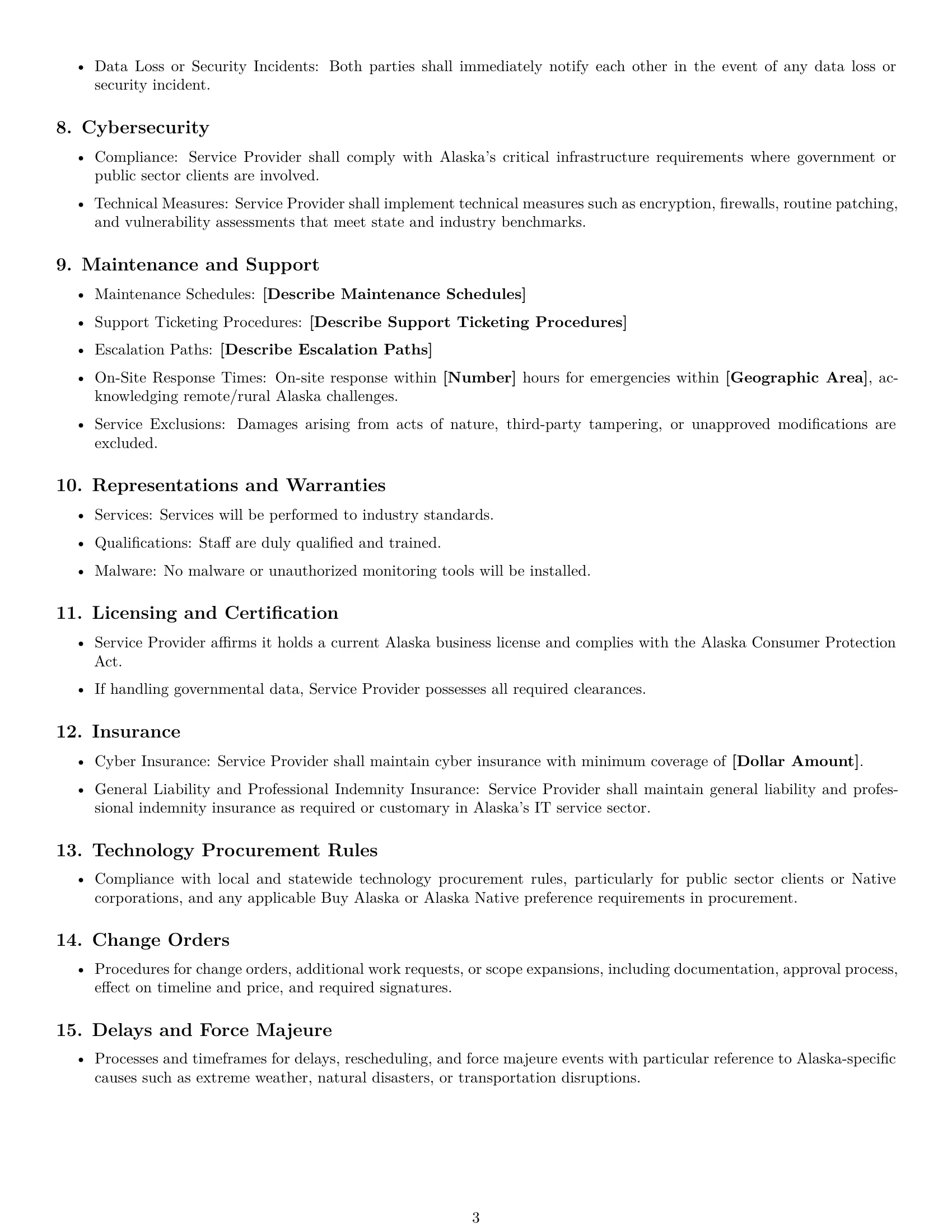 Preview page 3 of Free Alaska IT service contract template