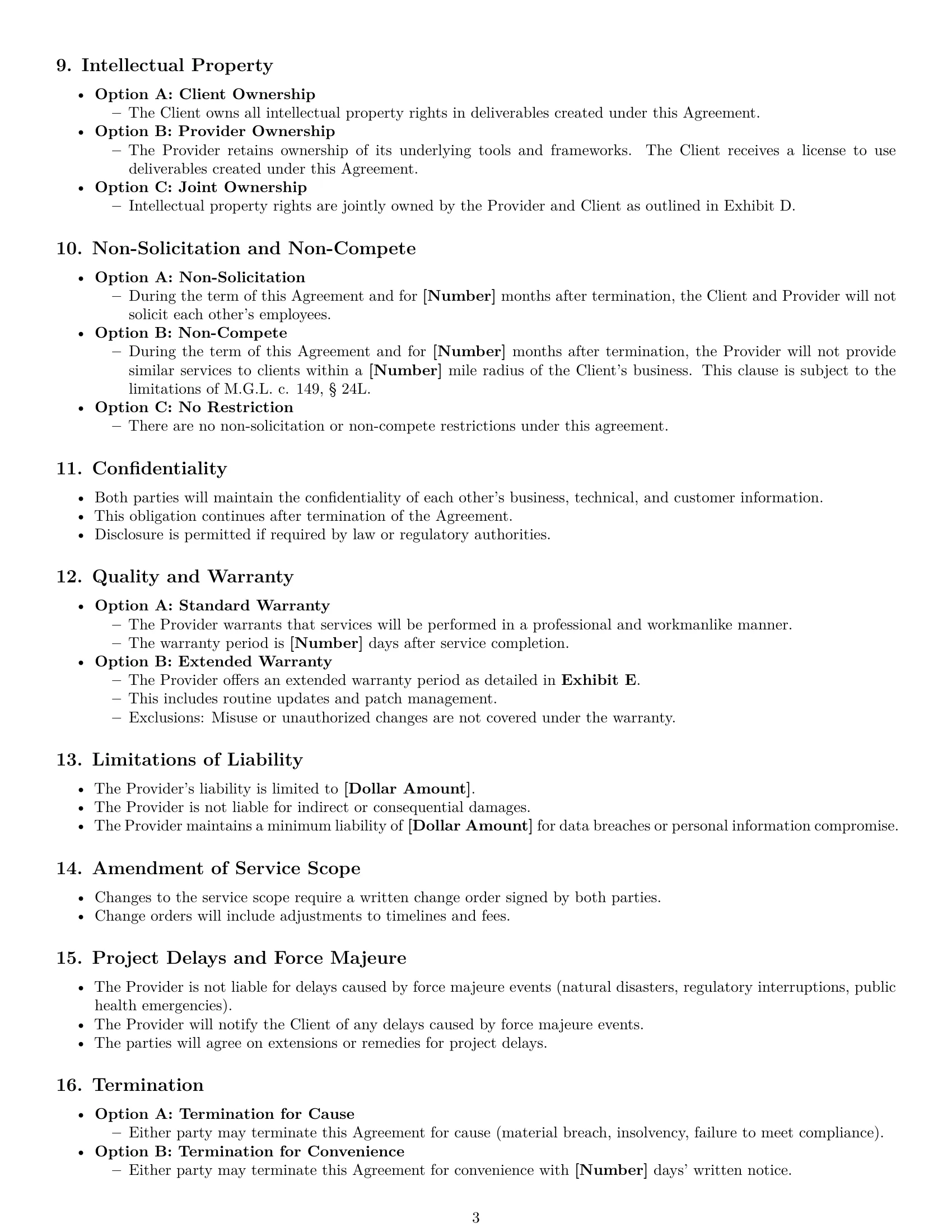 Preview page 3 of Free Massachusetts IT service contract template