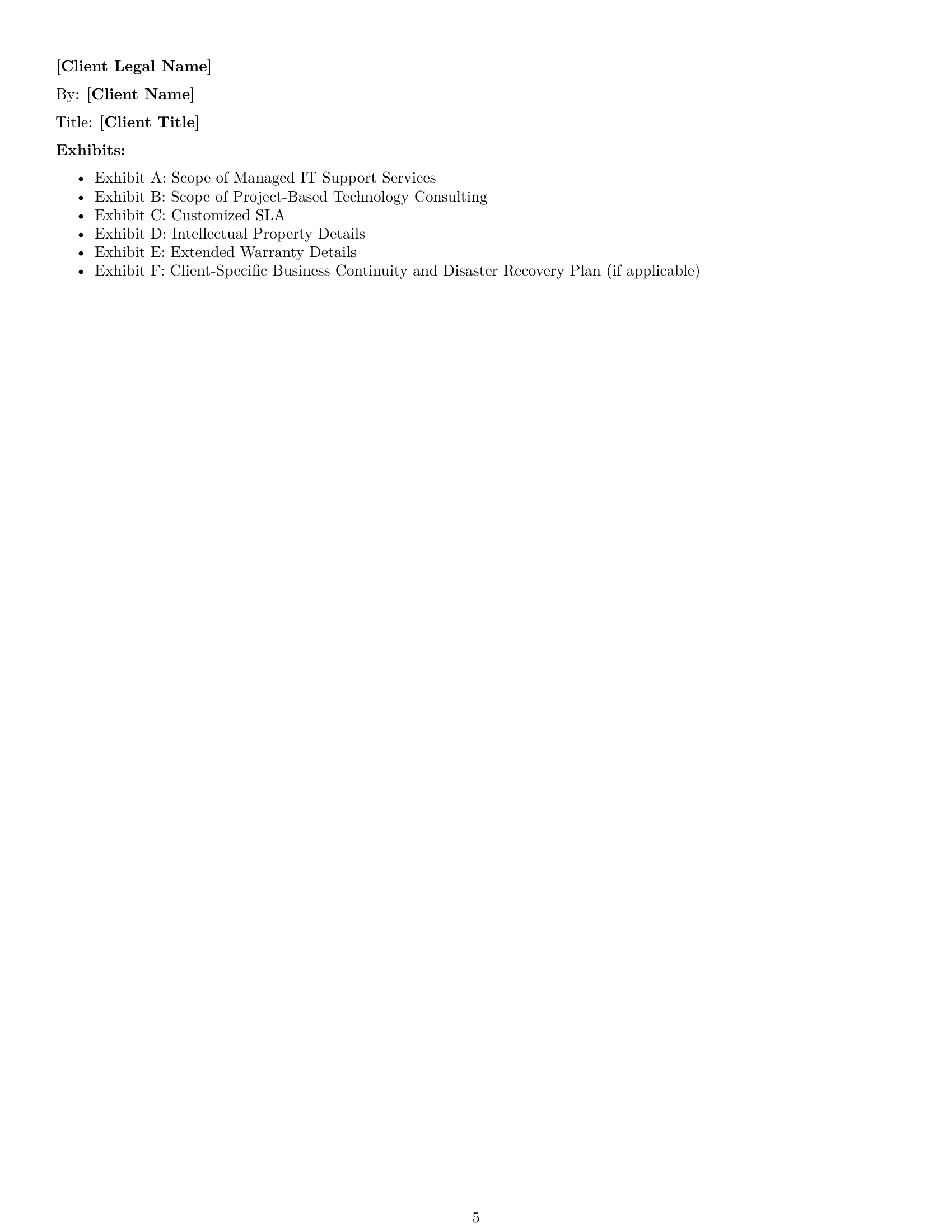 Preview page 5 of Free Massachusetts IT service contract template