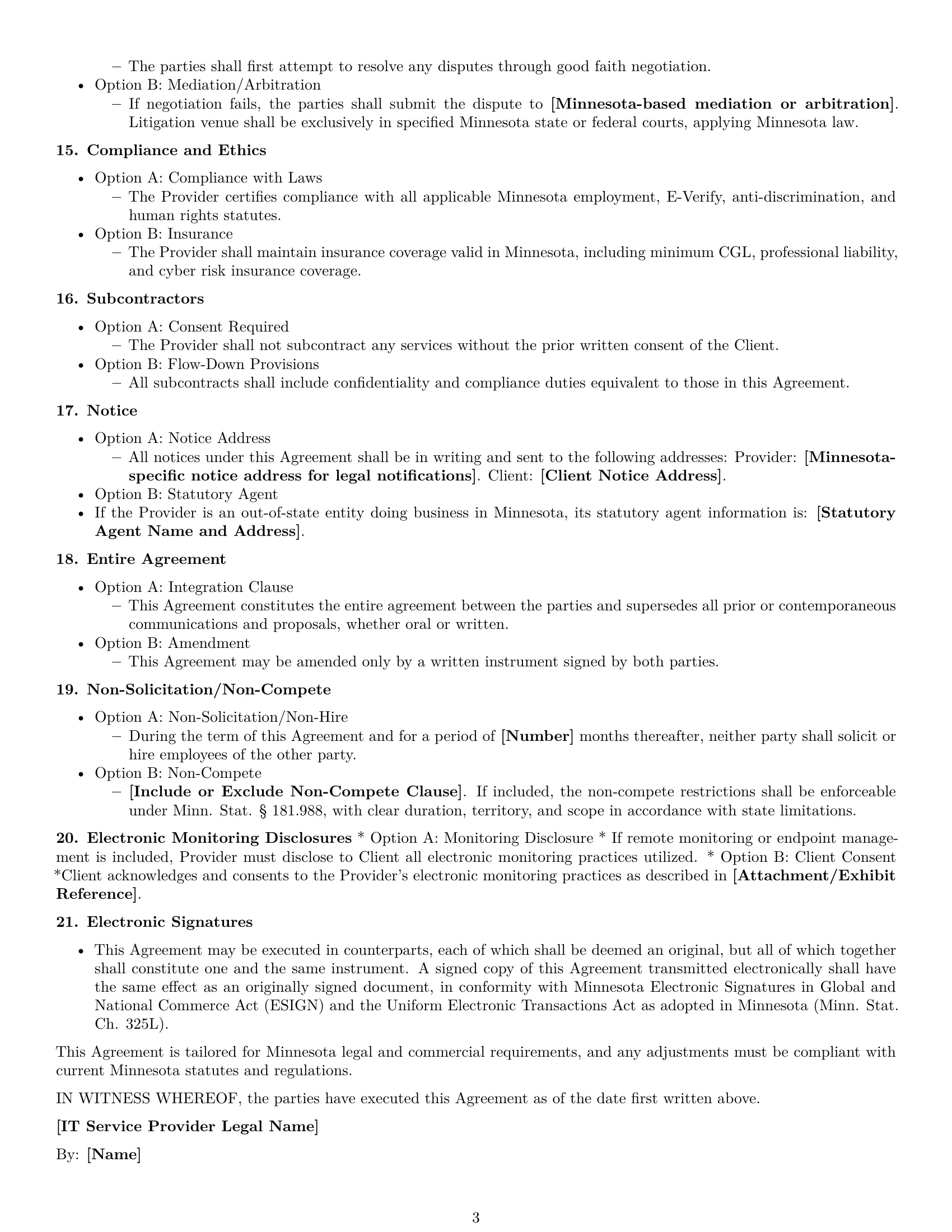 Preview page 3 of Free Minnesota IT service contract template