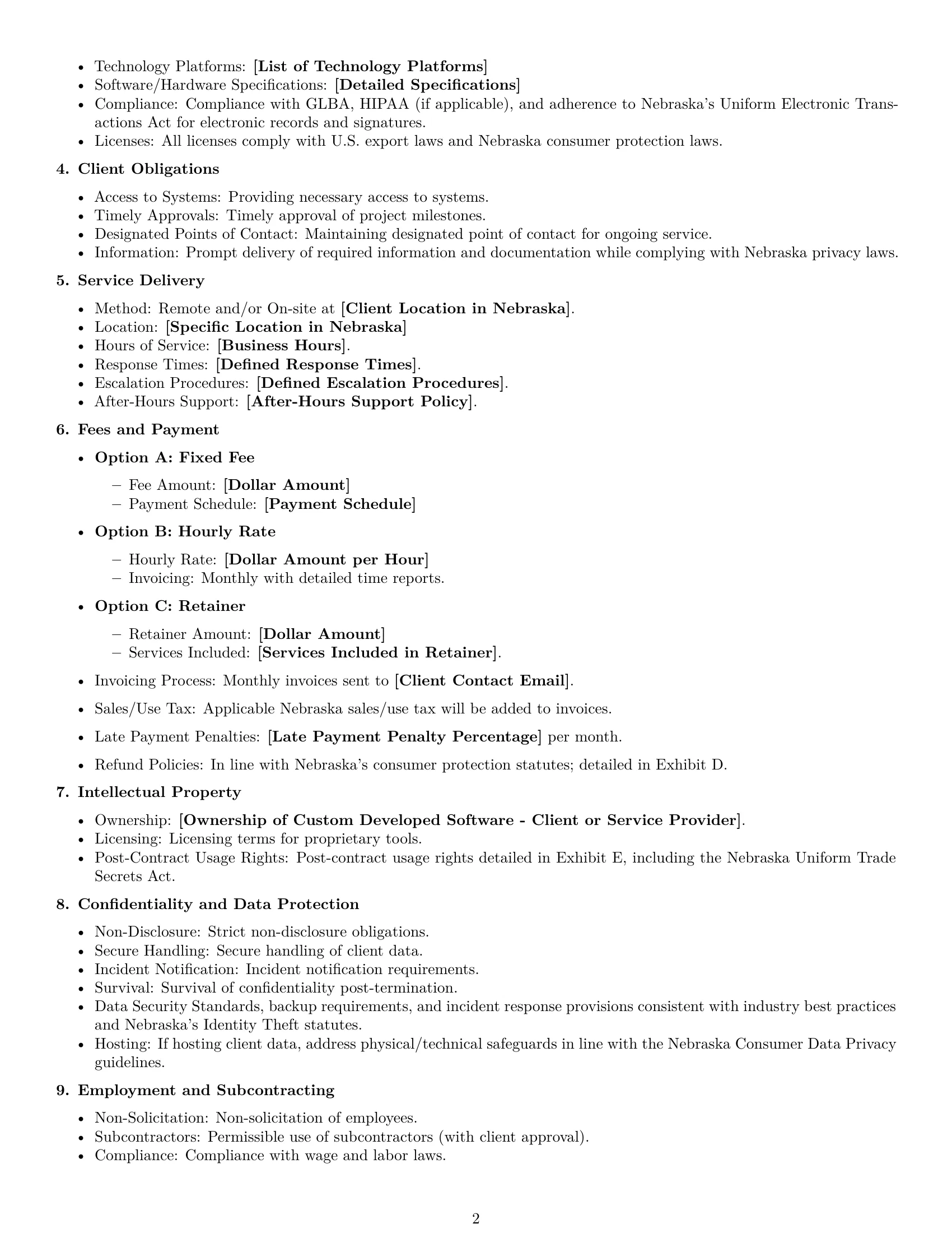 Preview page 2 of Free Nebraska IT service contract template
