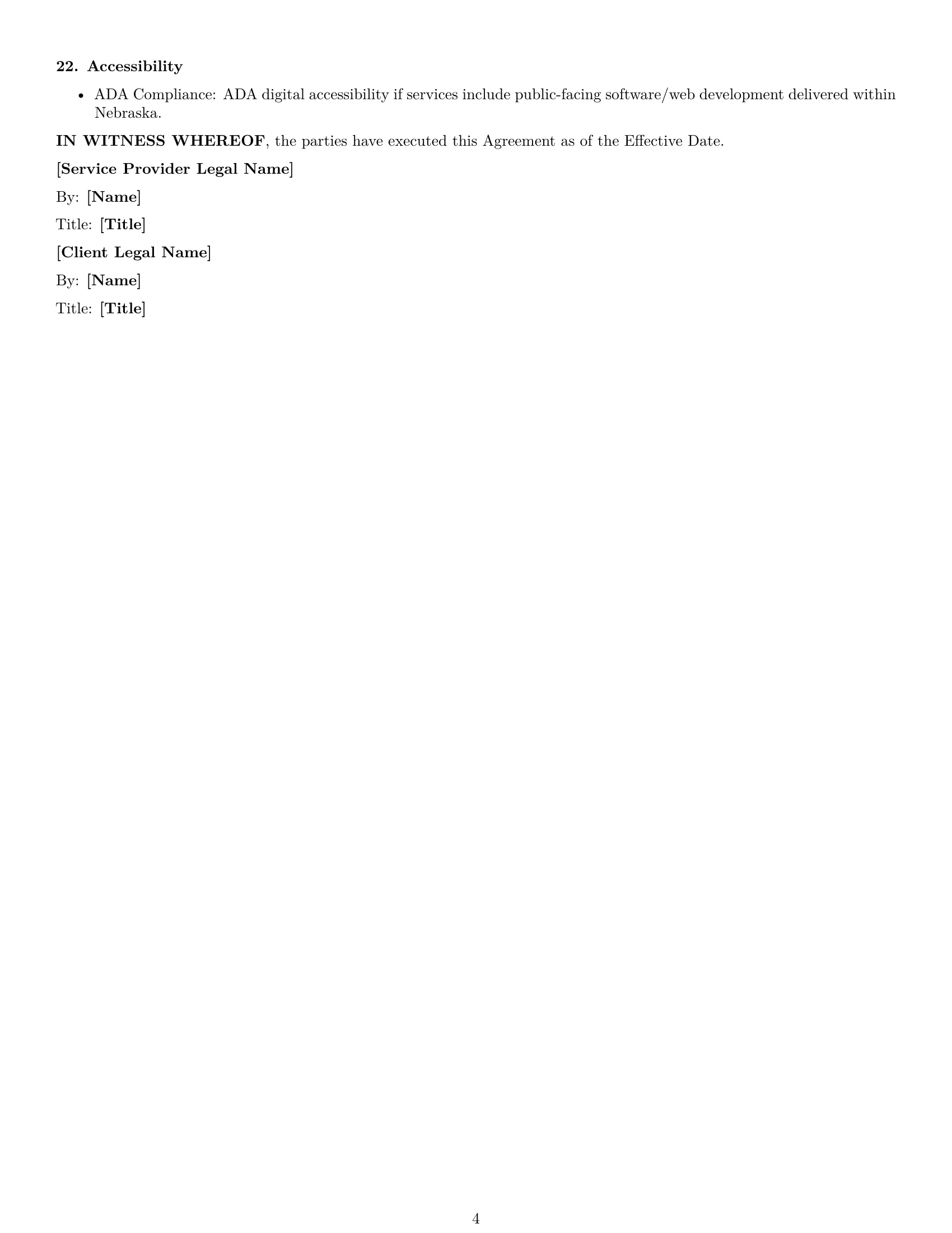 Preview page 4 of Free Nebraska IT service contract template