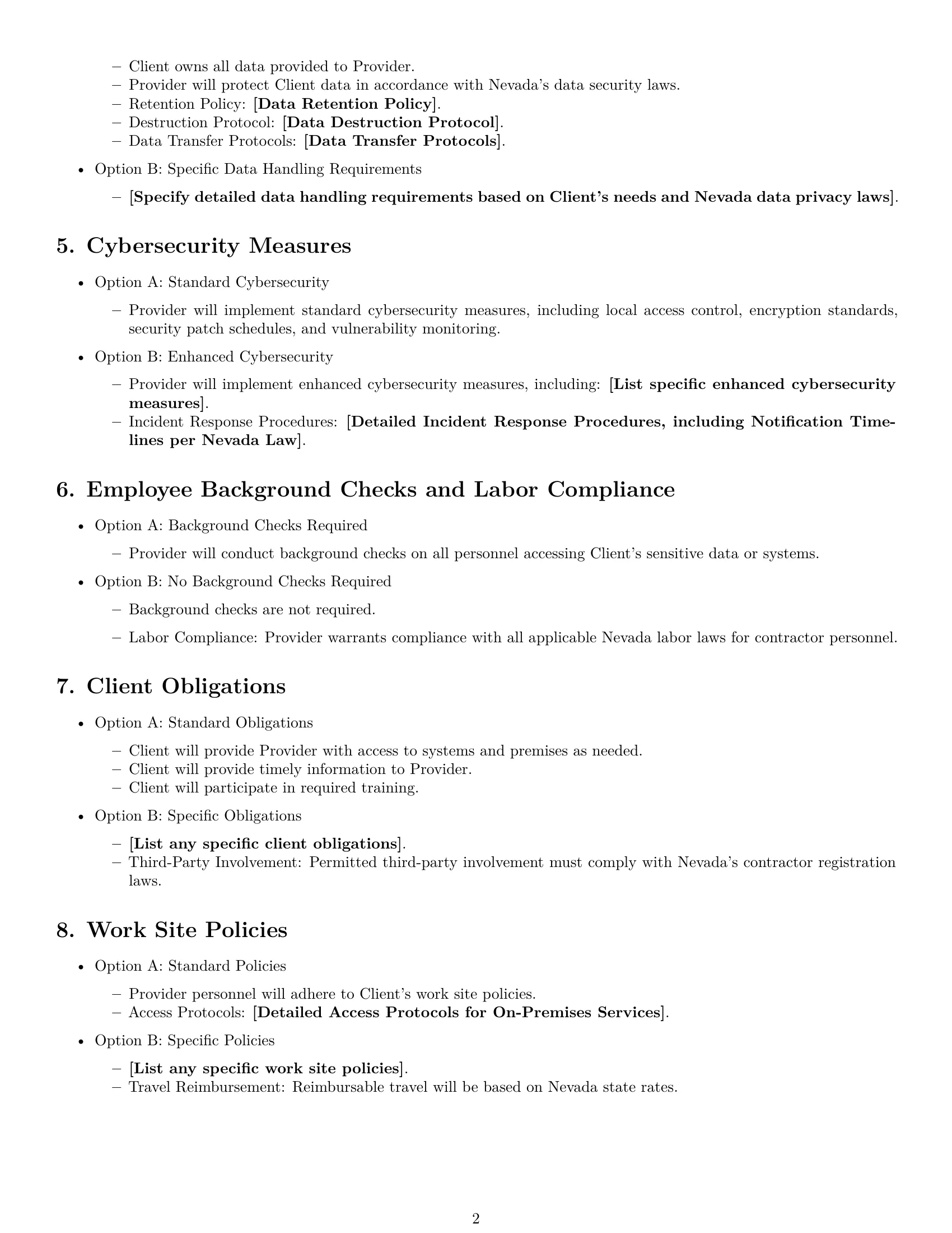 Preview page 2 of Free Nevada IT service contract template