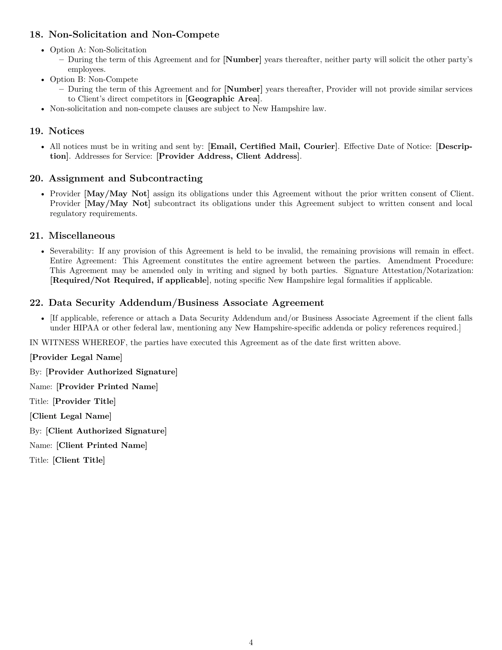 Preview page 4 of Free New Hampshire IT service contract template