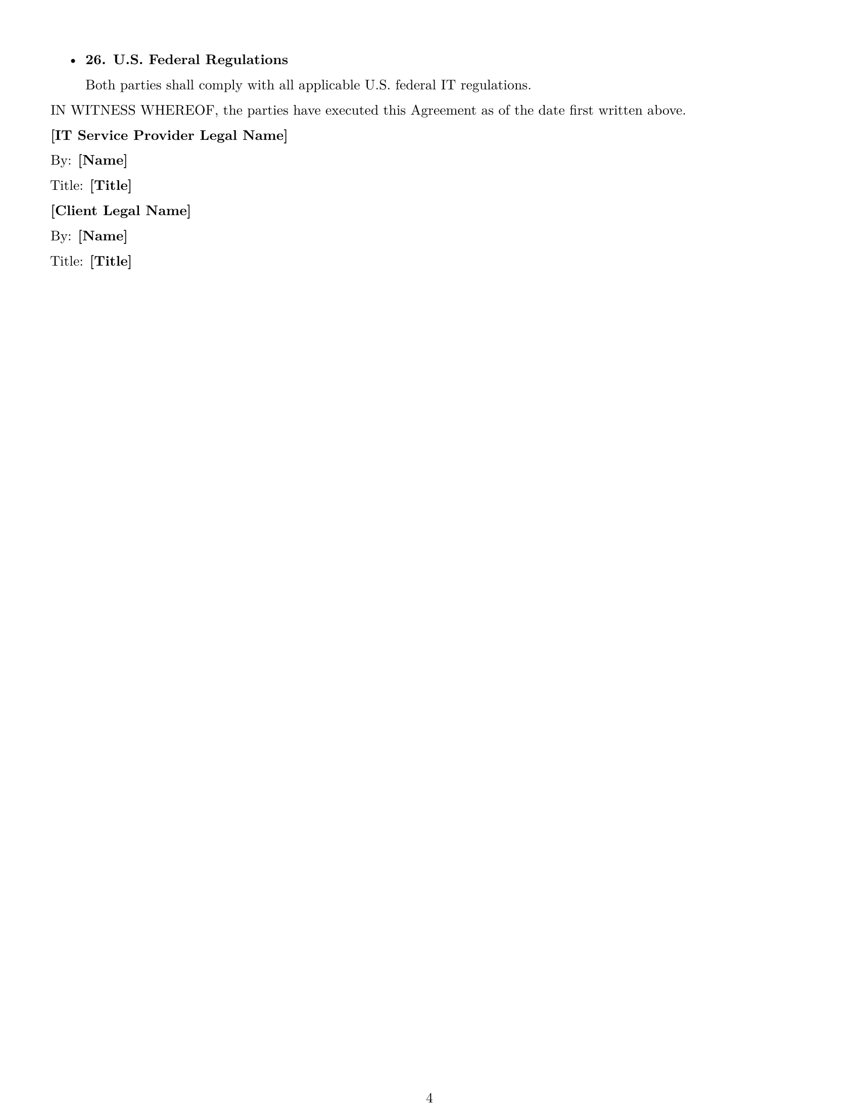 Preview page 4 of Free New Mexico IT service contract template