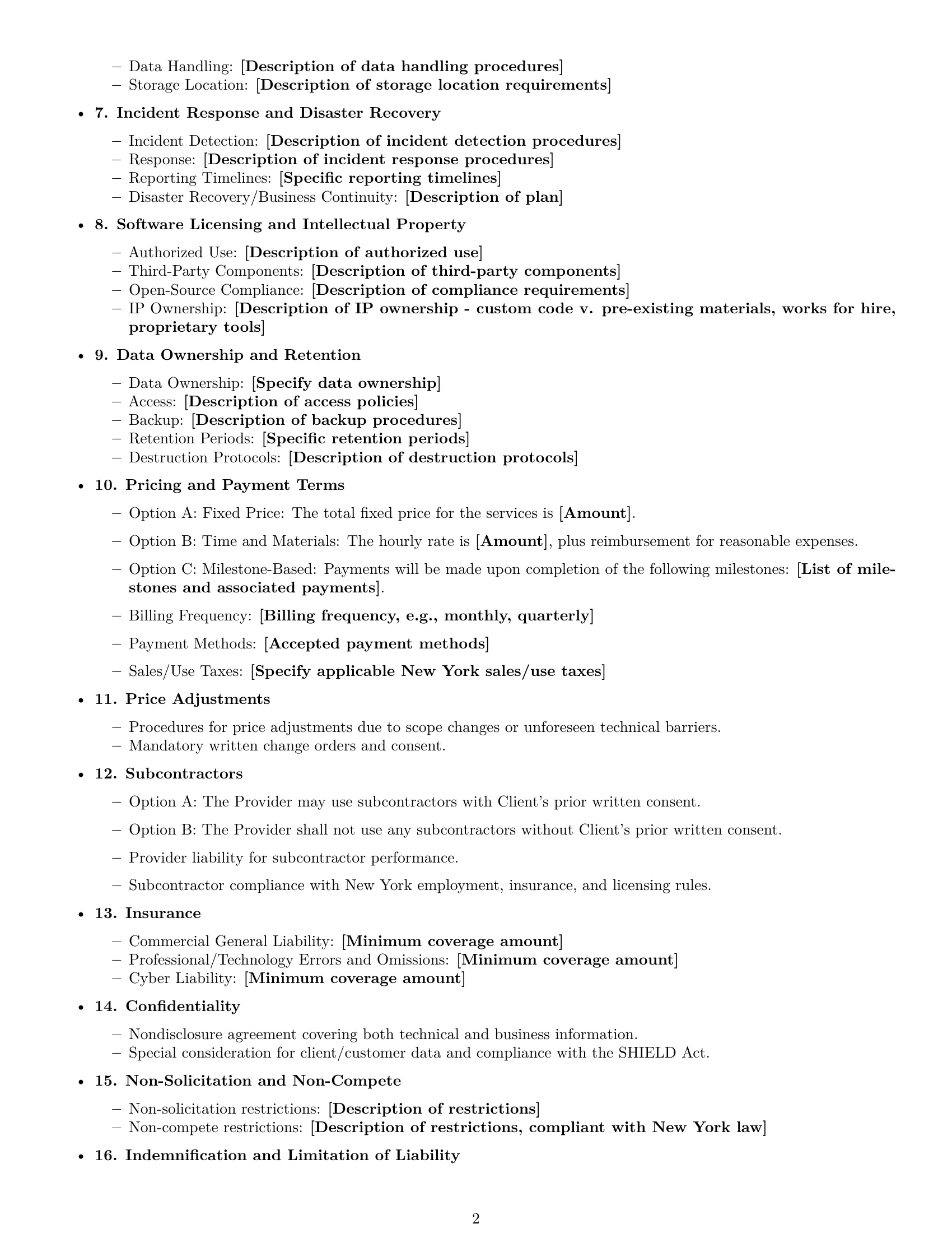 Preview page 2 of Free New York IT service contract template