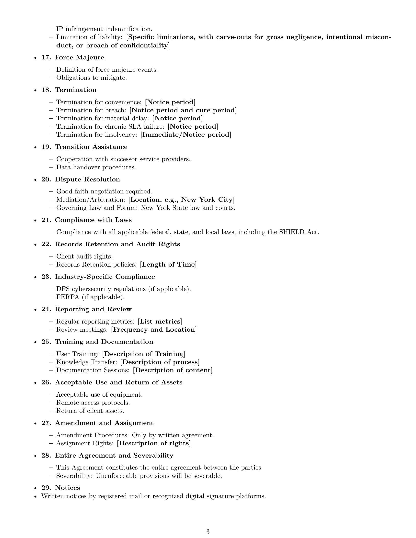 Preview page 3 of Free New York IT service contract template